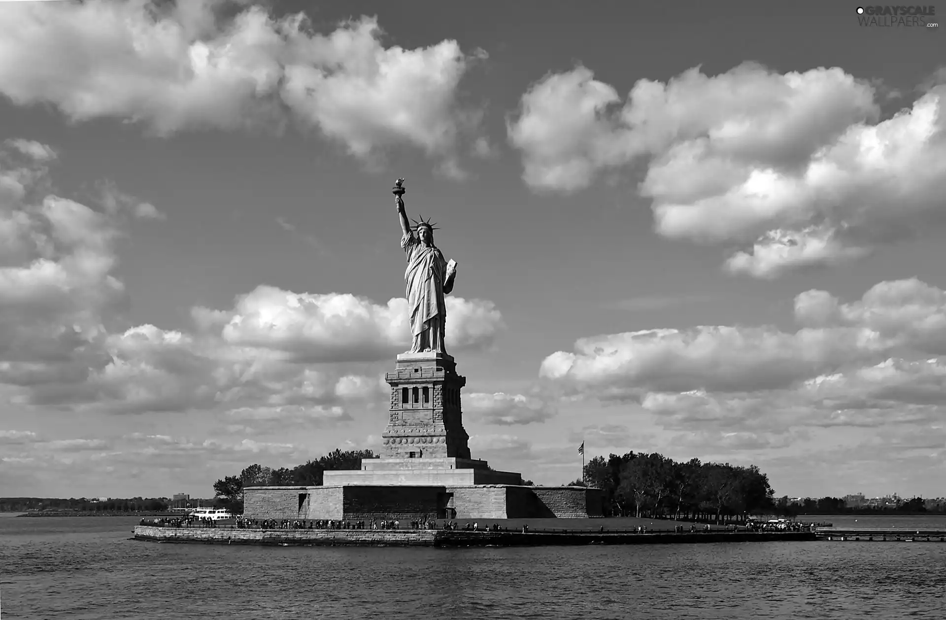 Liberty, River, statue, freedom, Island, Hudson