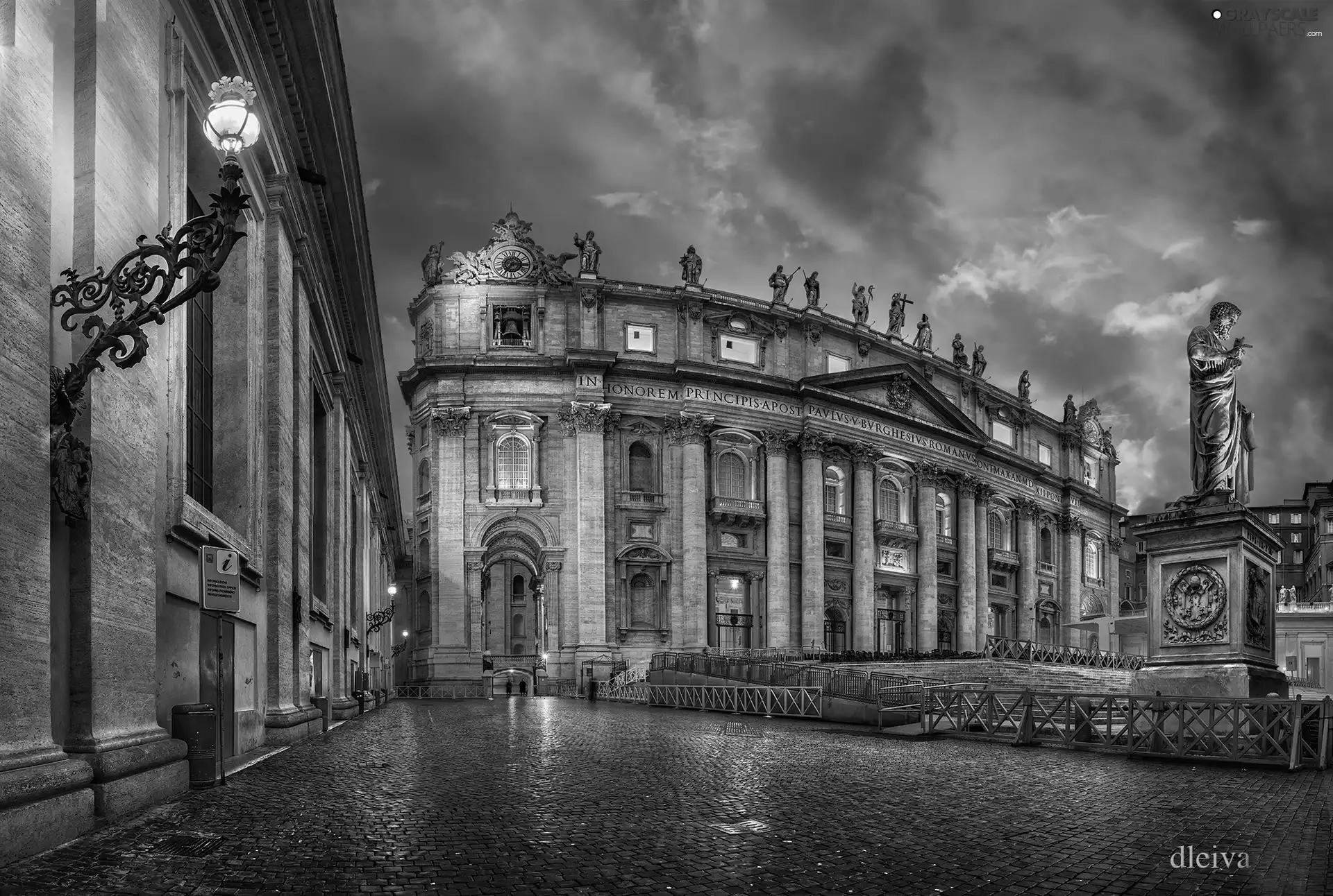lanterns, Basilica of St. Peter, Monument, statues, Vatican