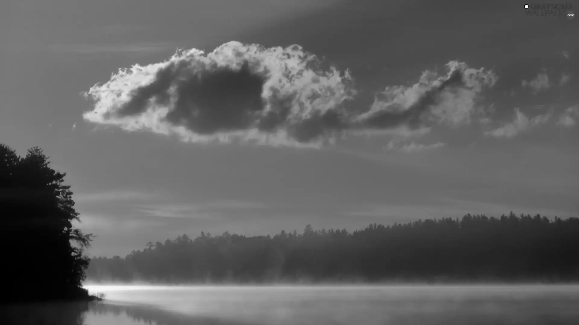 west, lake, Steam, sun