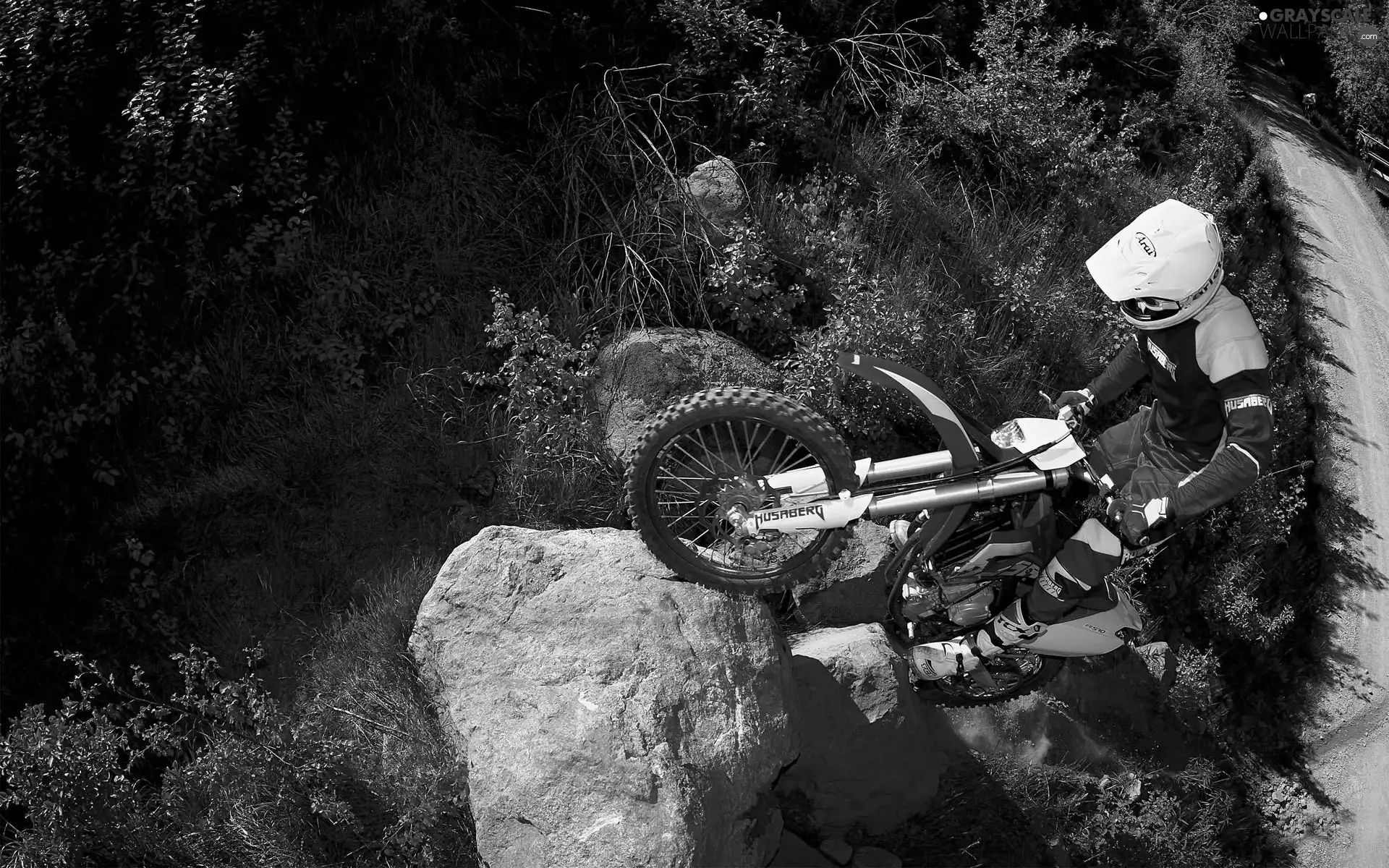 Motorbike, Way, stone, Cross