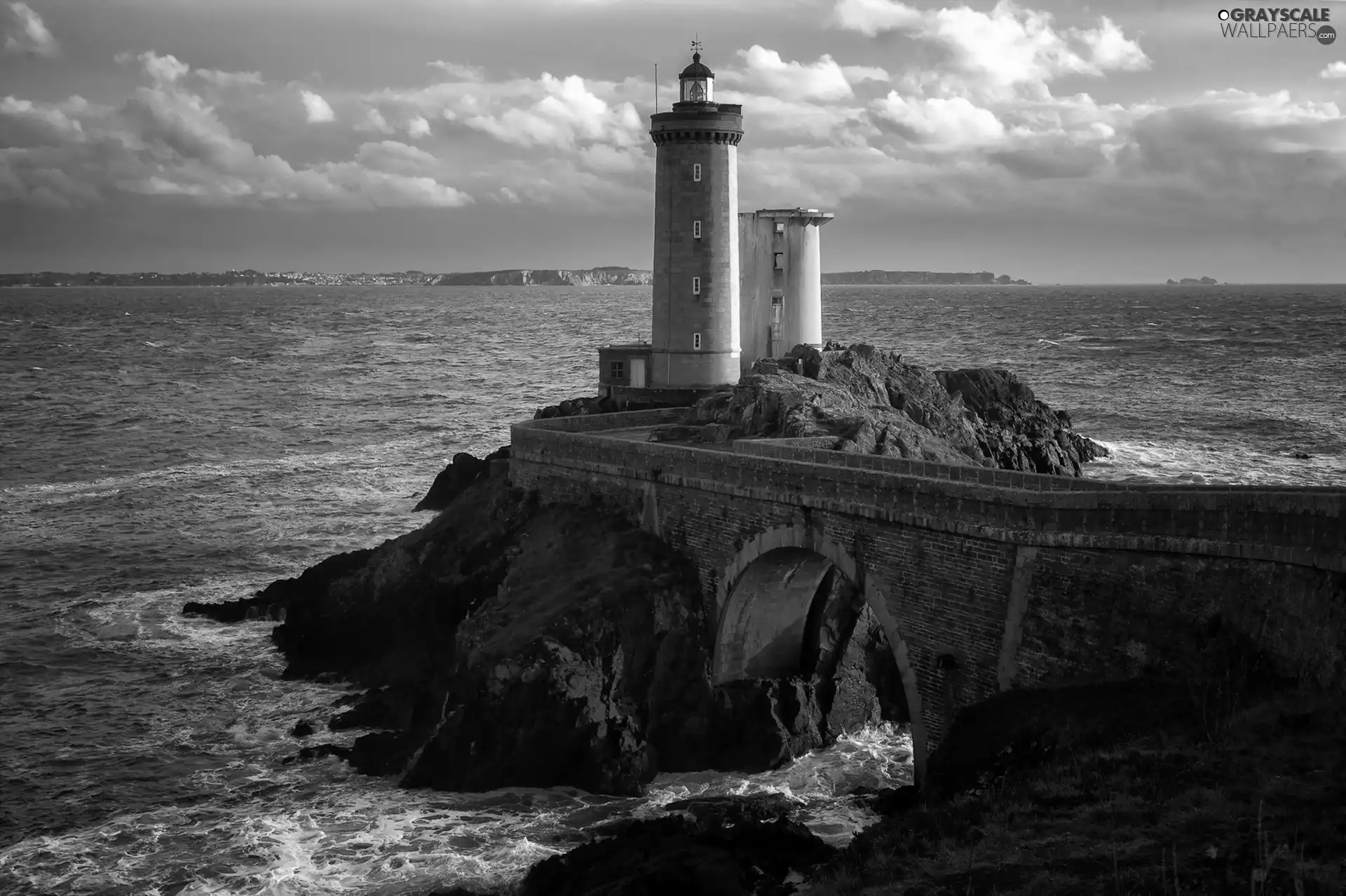 Lighthouses, sea, Stones rocks