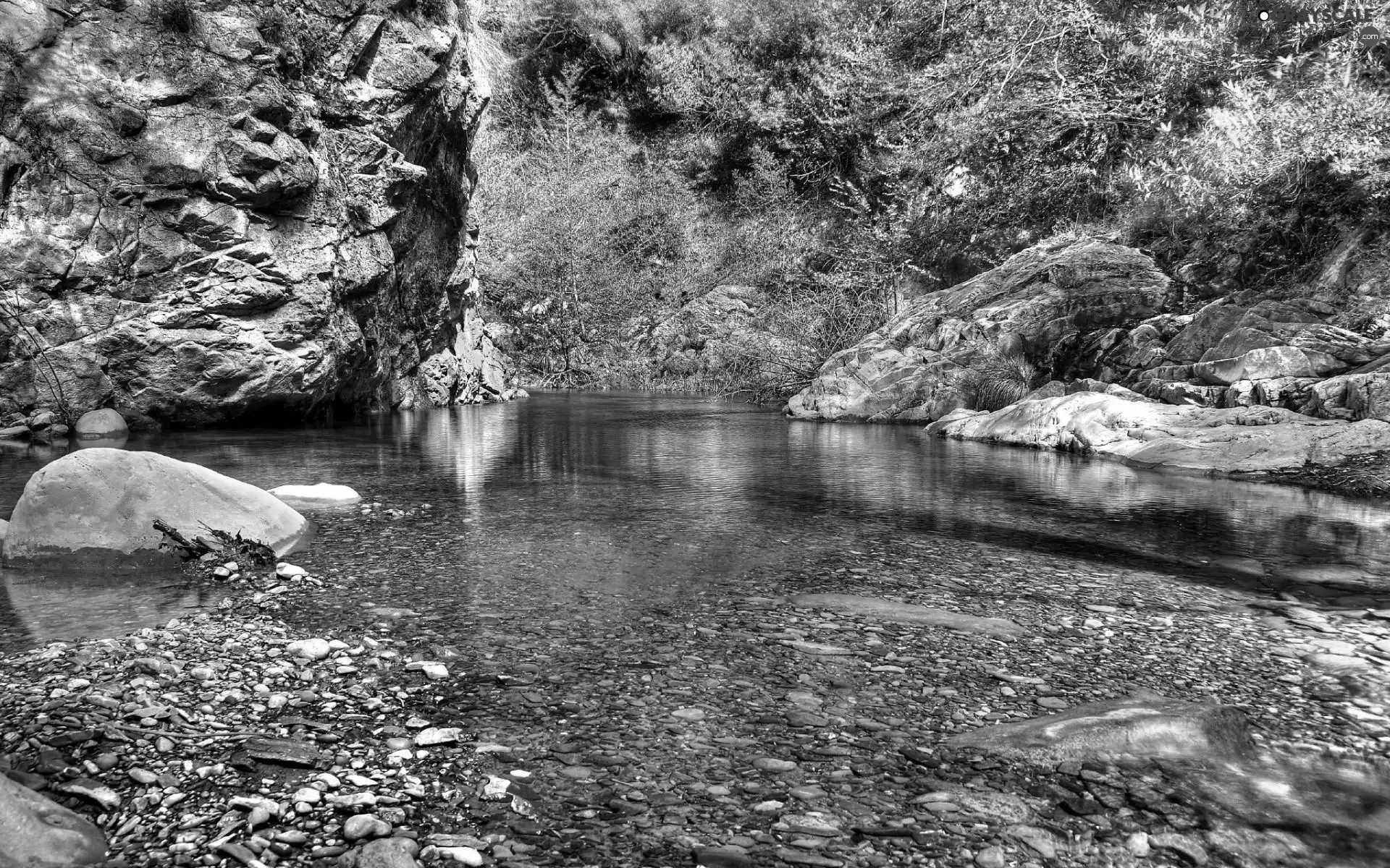 Stones, water, rocks