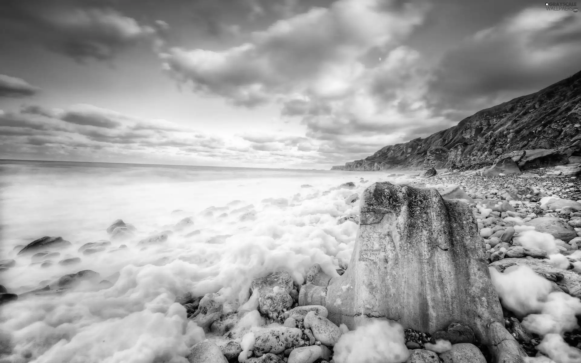 sea, Stones