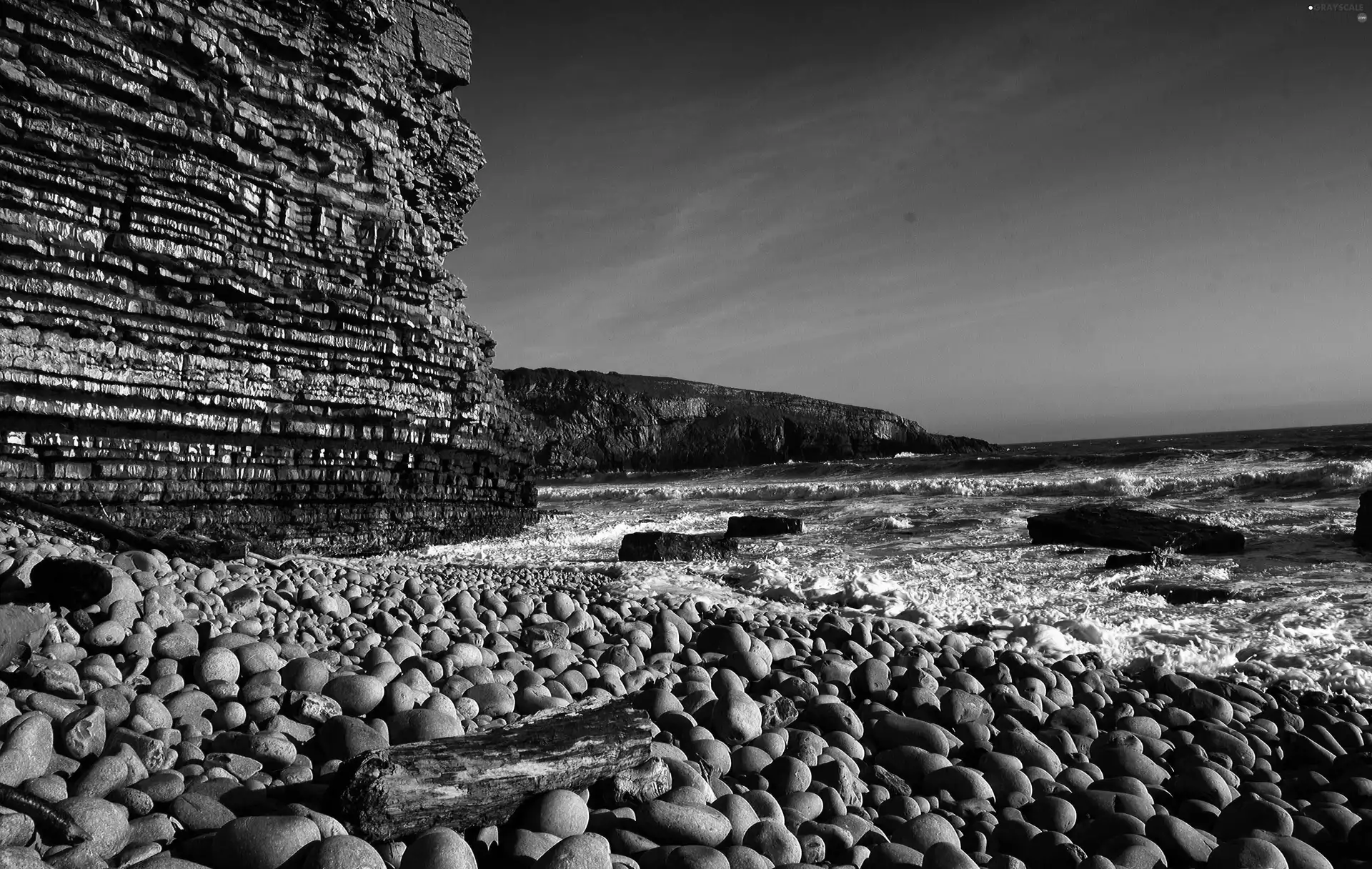 Stones, cliff, sea