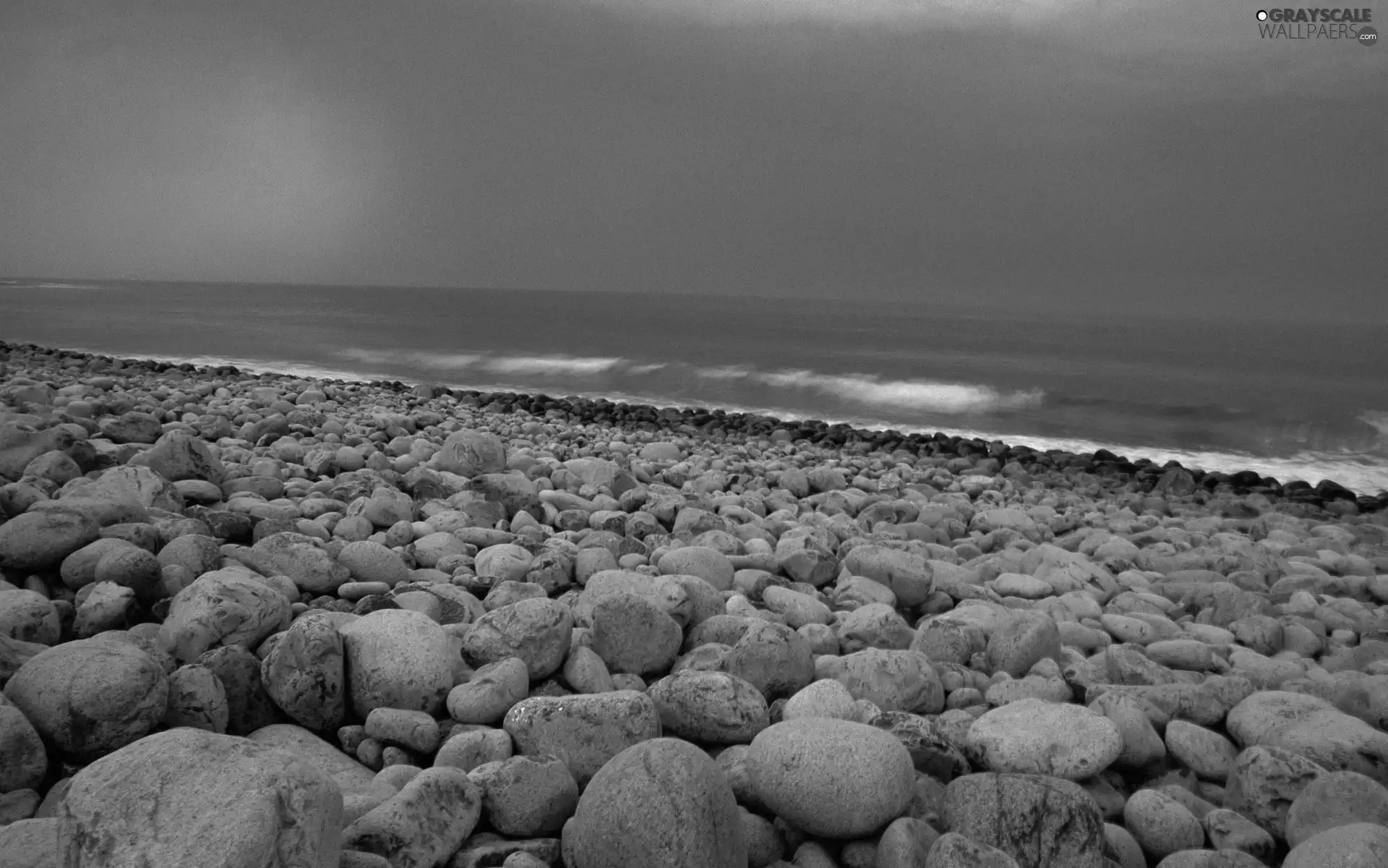 Stones, coast, Sea