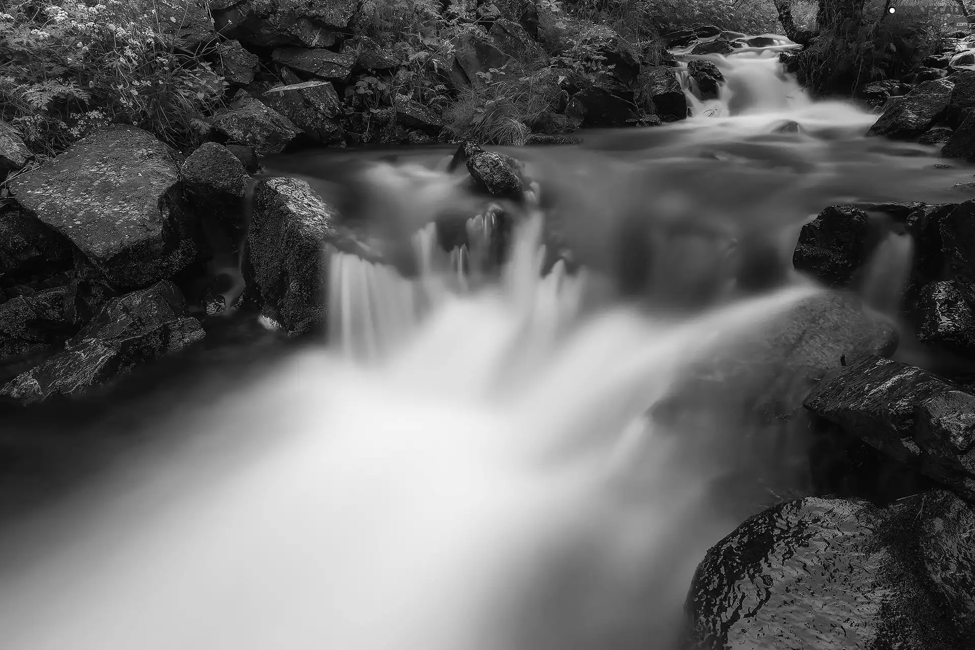 Stones, cascade, stream
