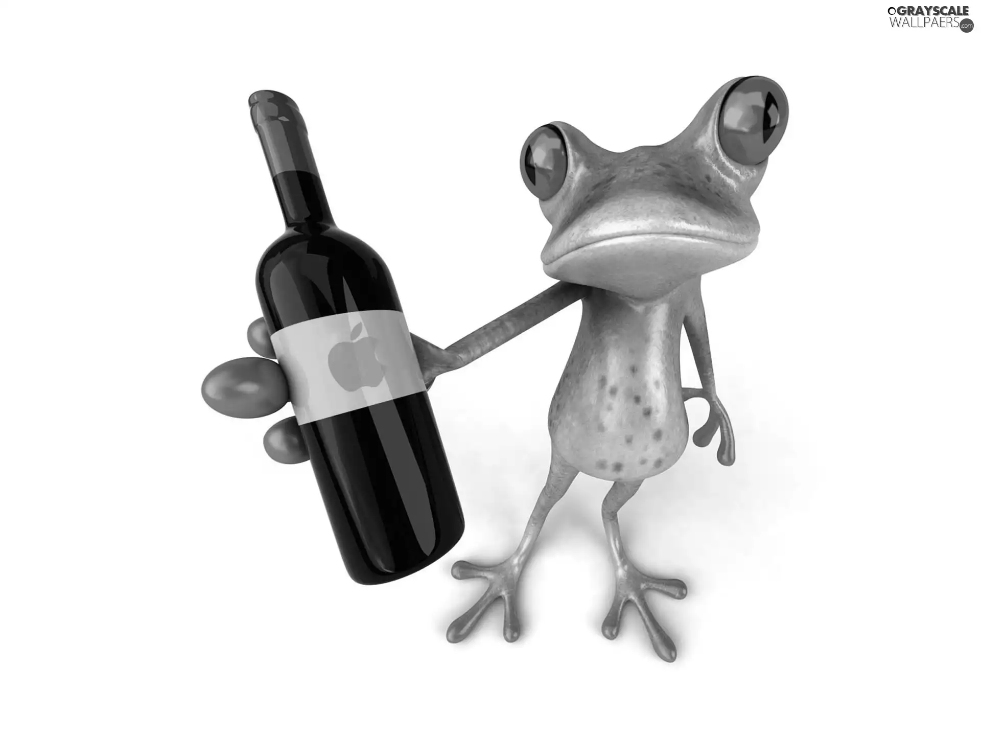 Wine, Apple, strange frog