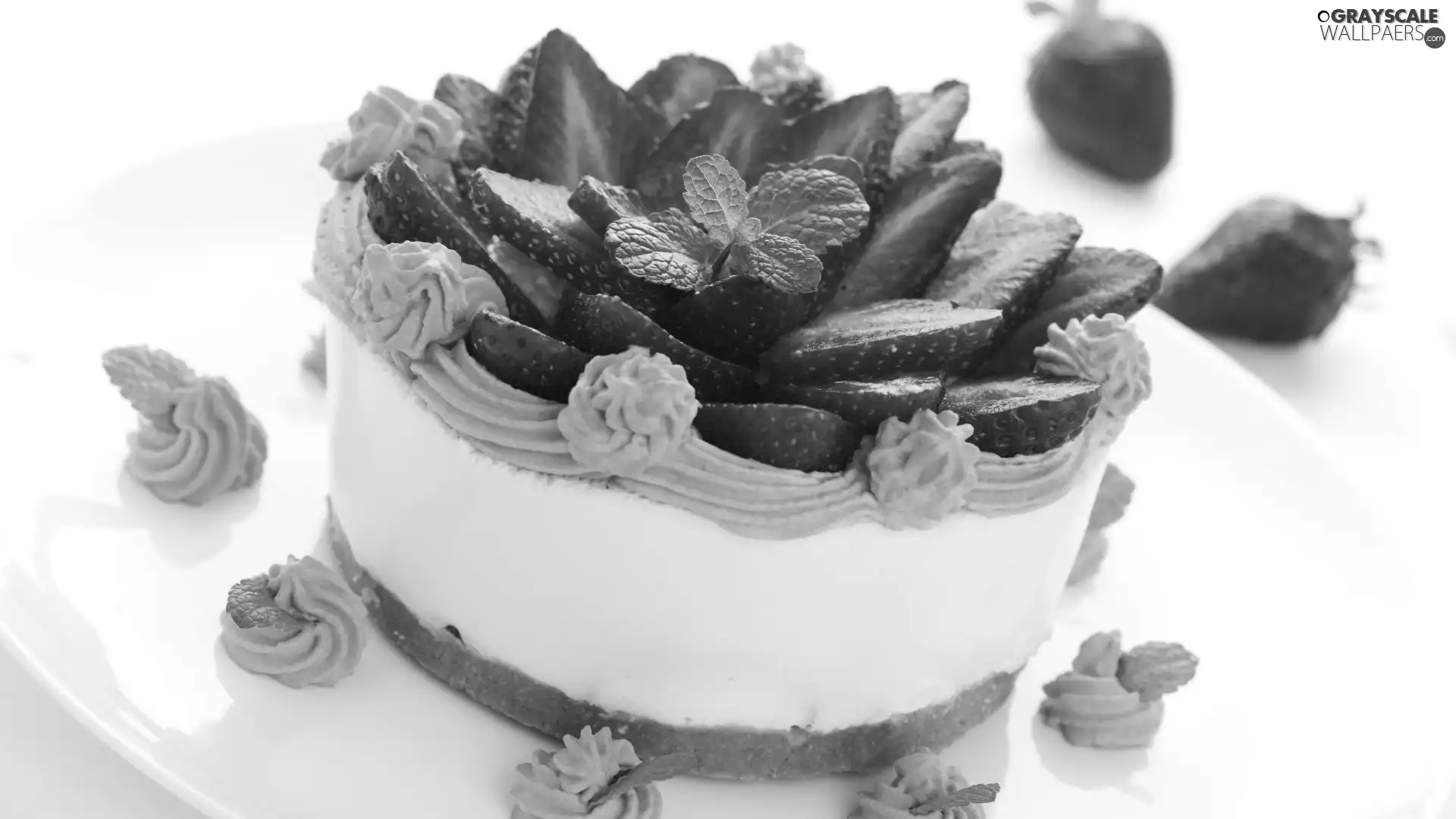 strawberries, Cake, cake