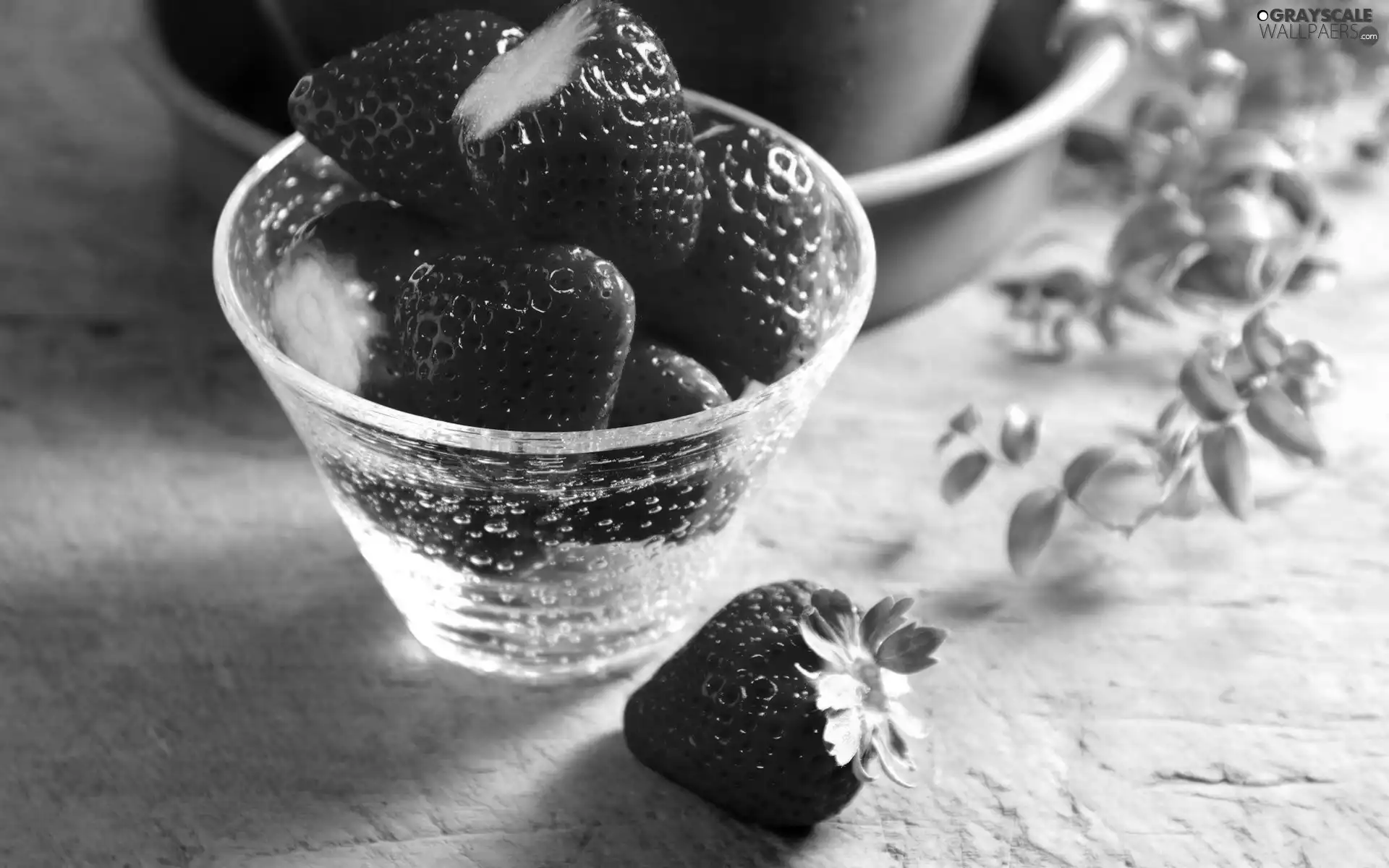 strawberries, cup, Red