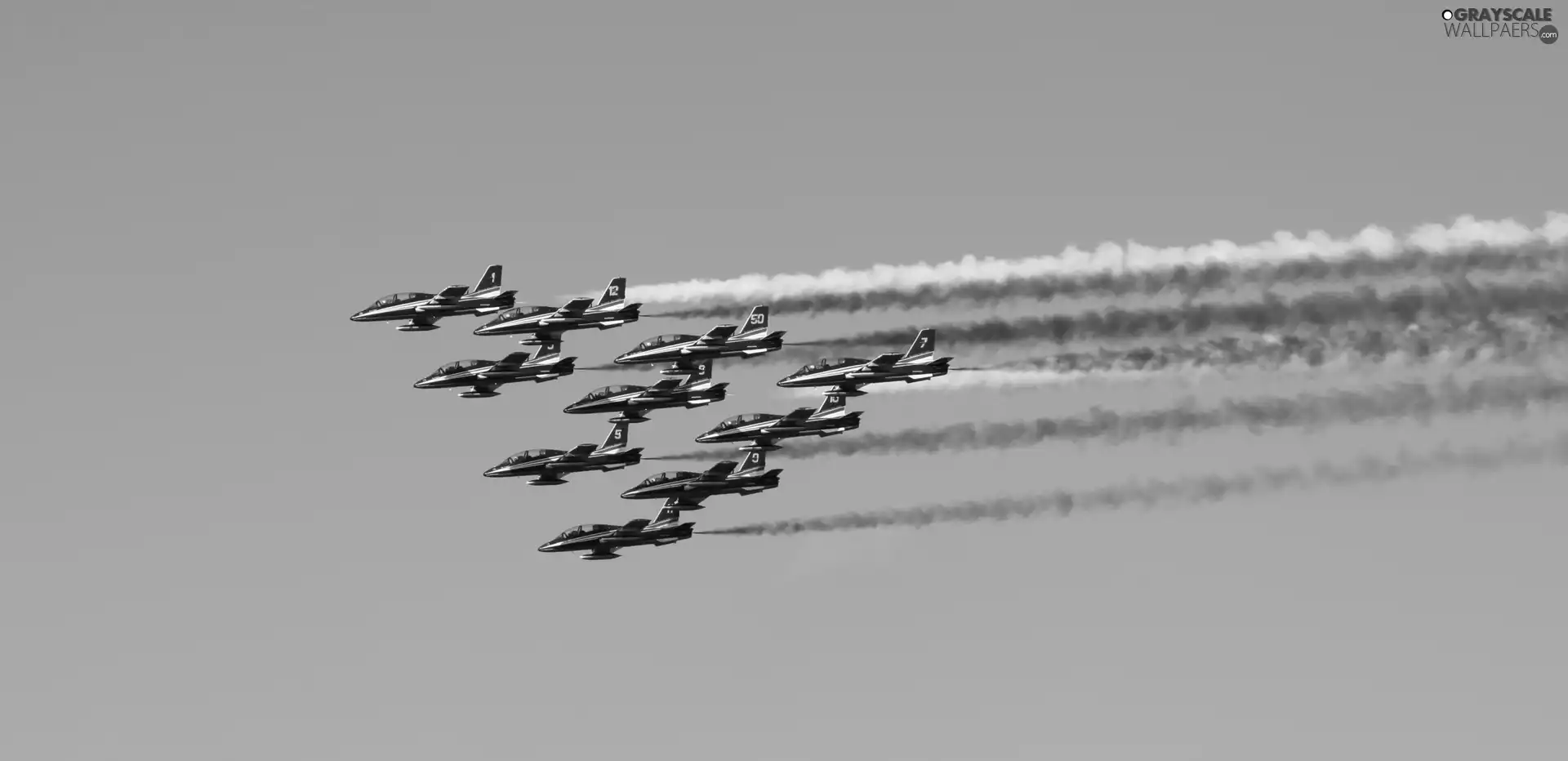 streaks, Sky, show, color, Planes