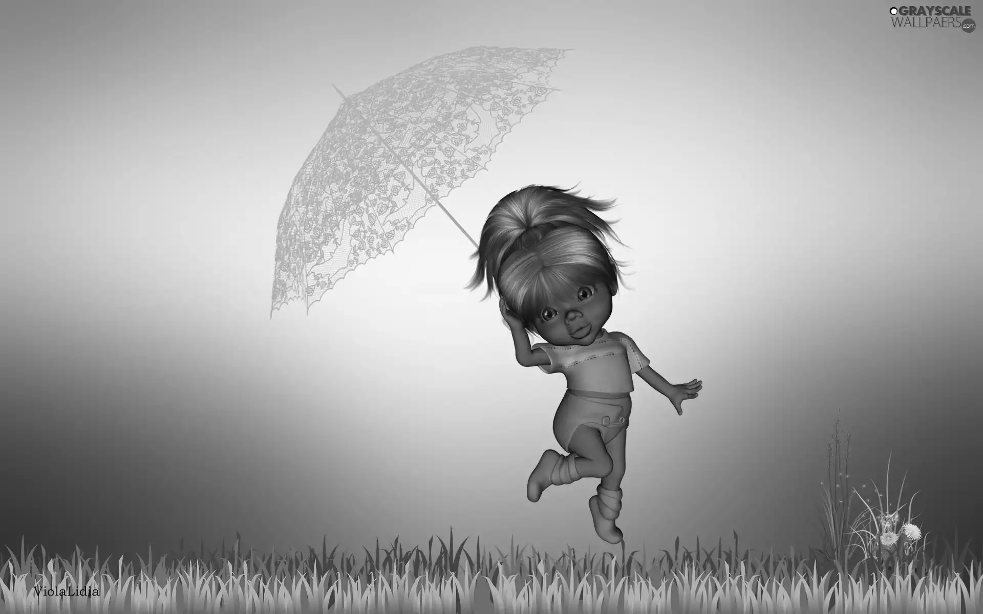 graphics, umbrella, summer, dolly