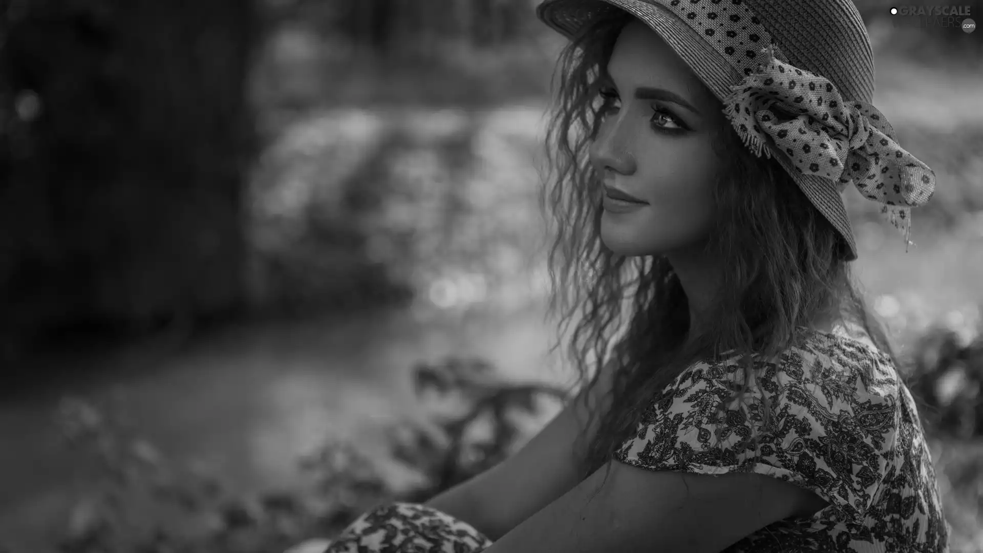 Women, dress, Hat, Summer