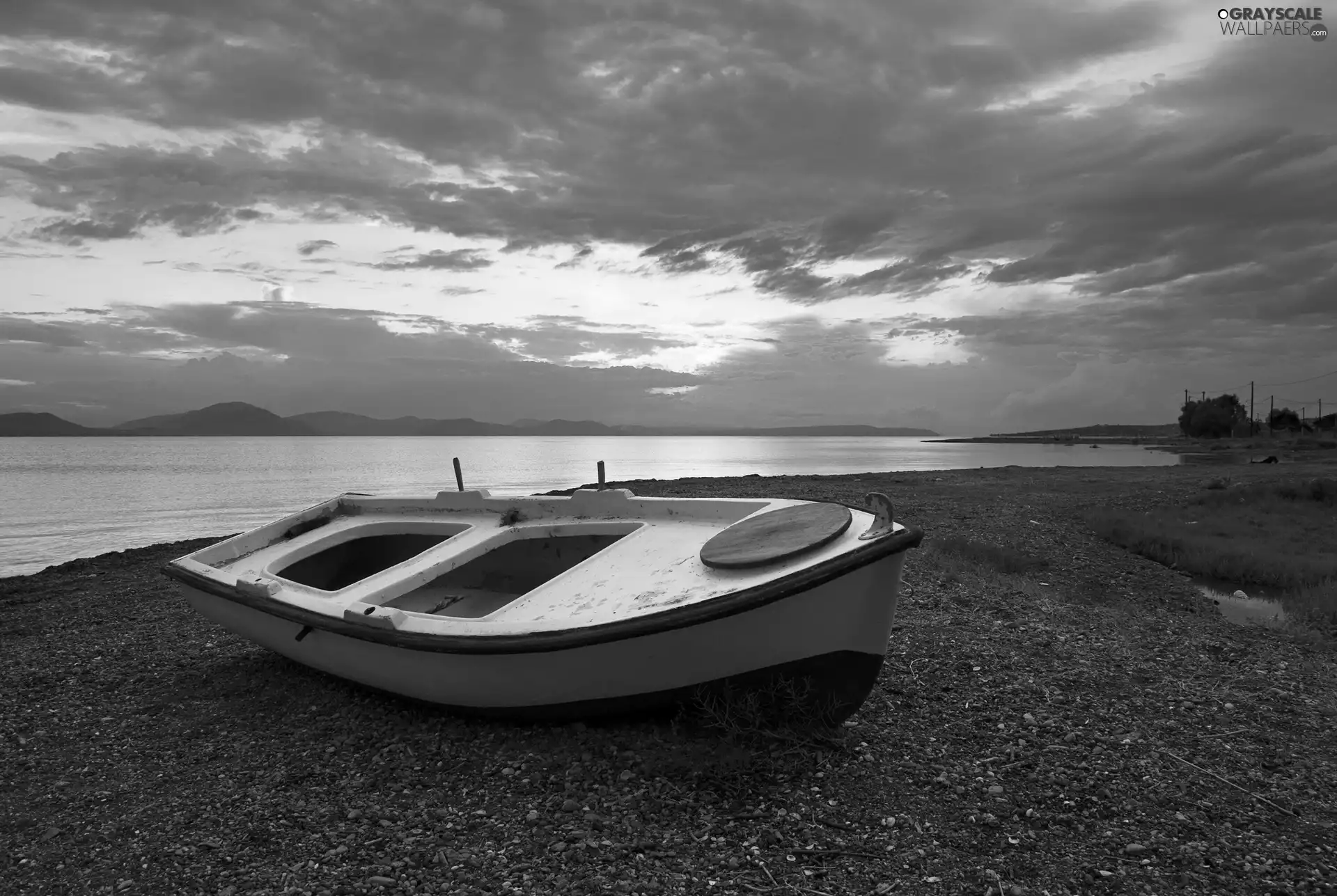 Boat, Przebijające, sun, sea