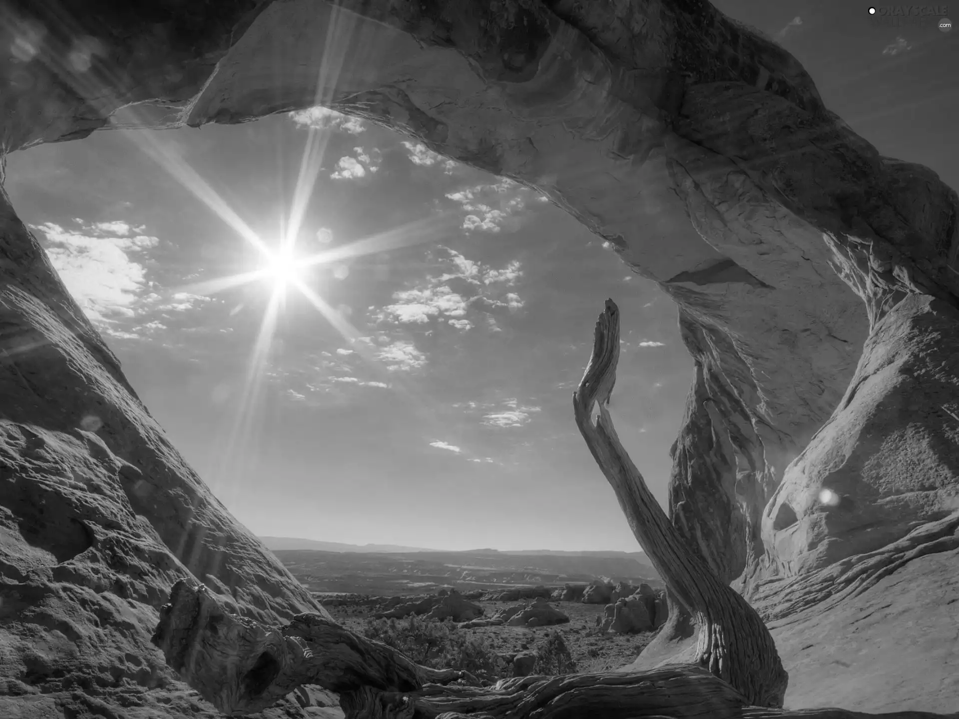canyon, rays, sun, Sky