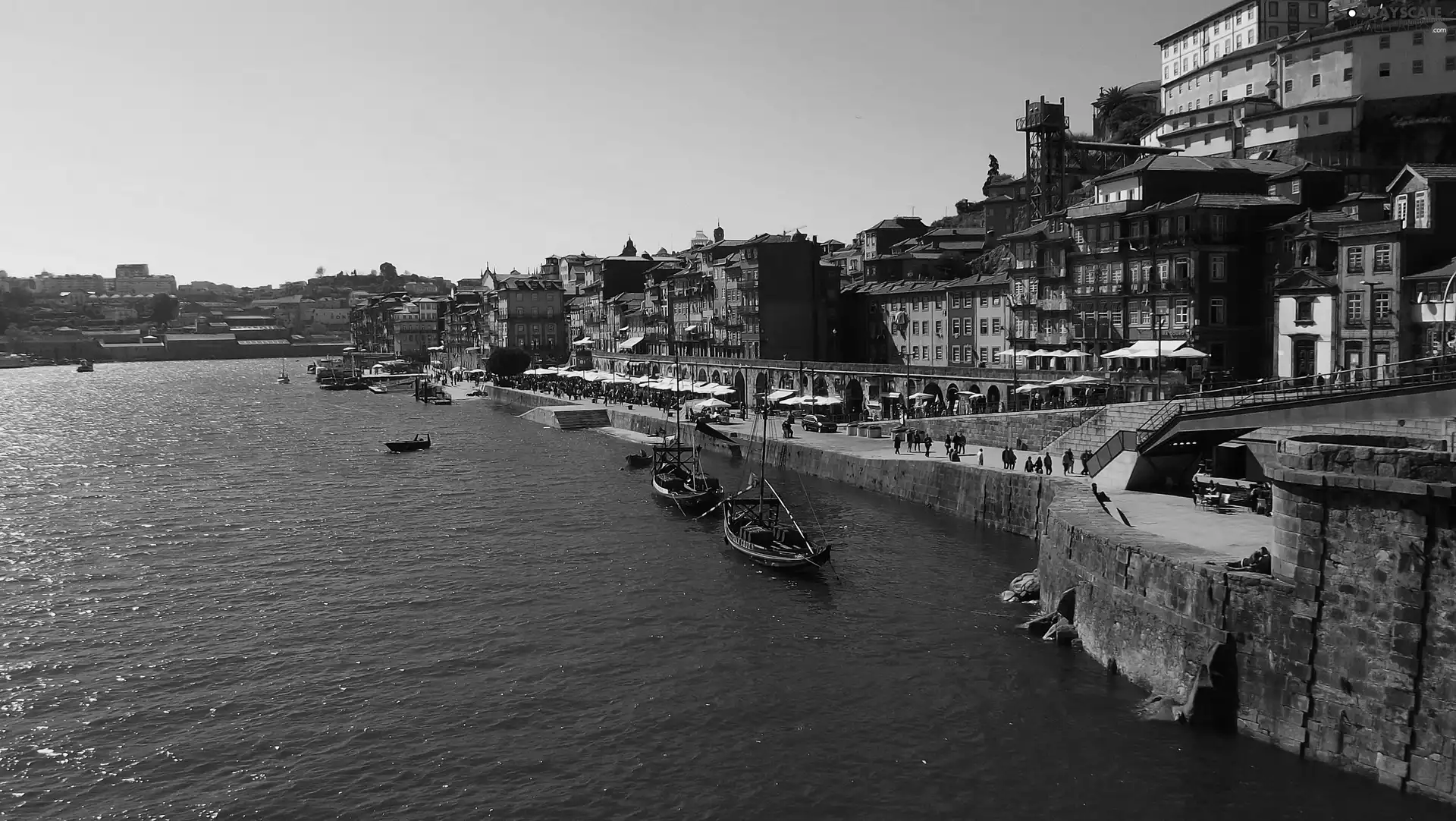 sun, Portugal, port, west, wharf