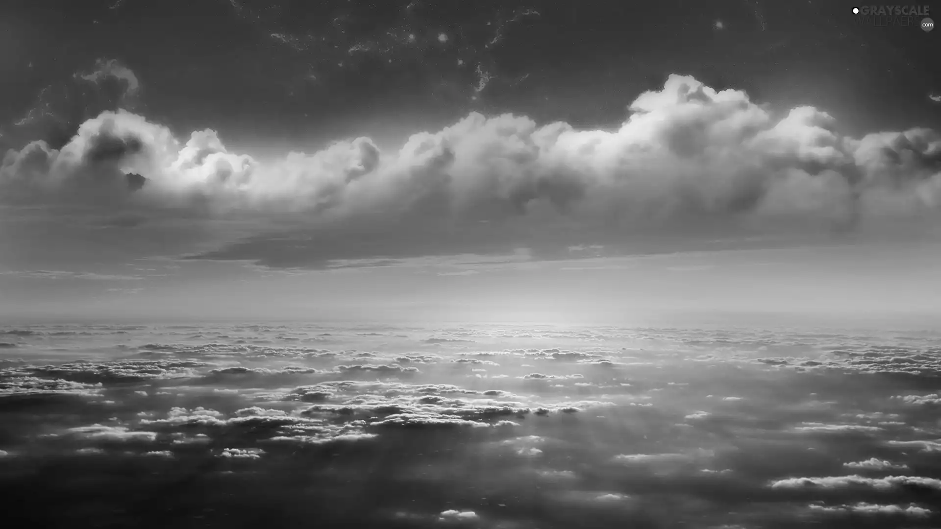sun, clouds, rays