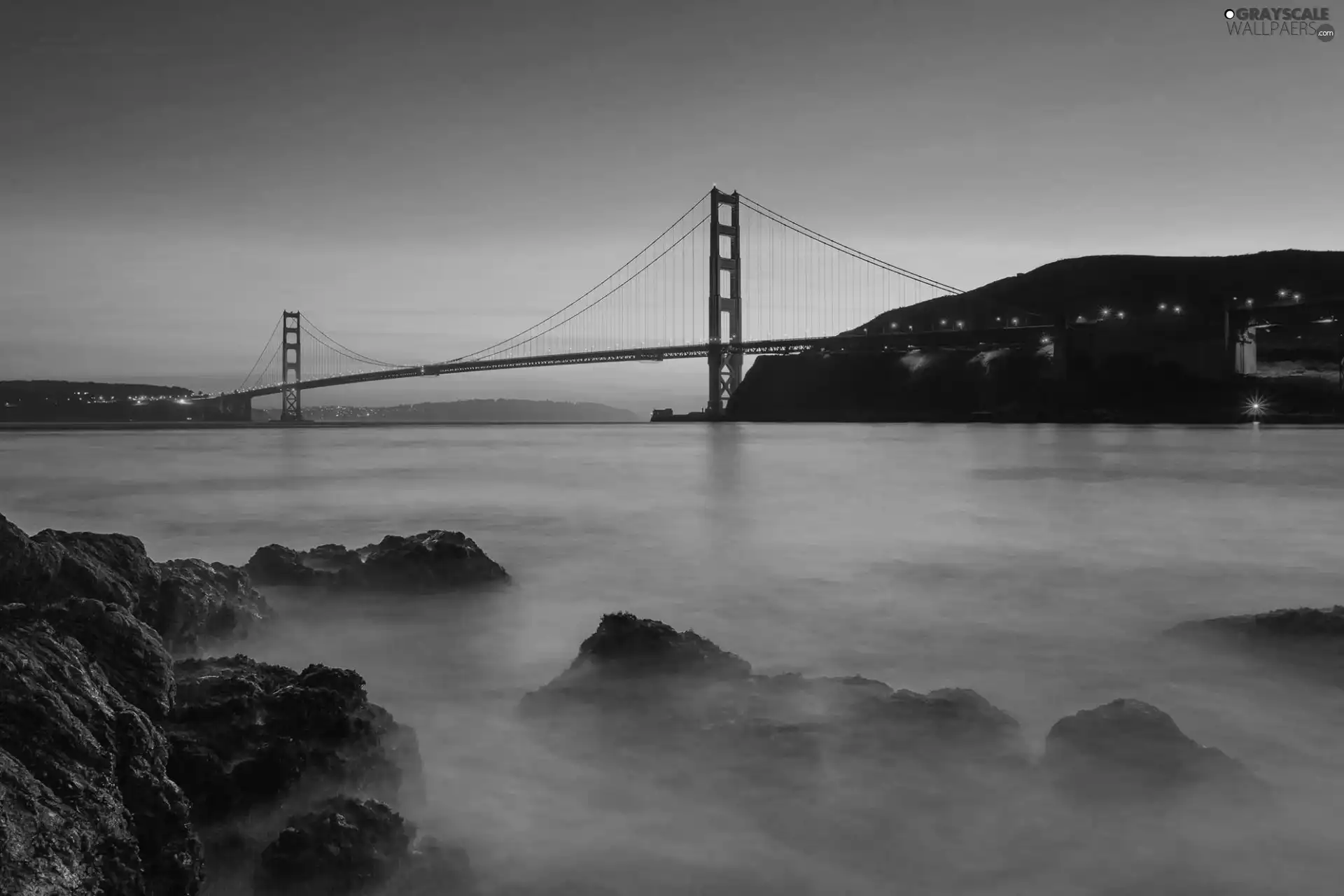 The Golden Gate Bridge, River, Great Sunsets