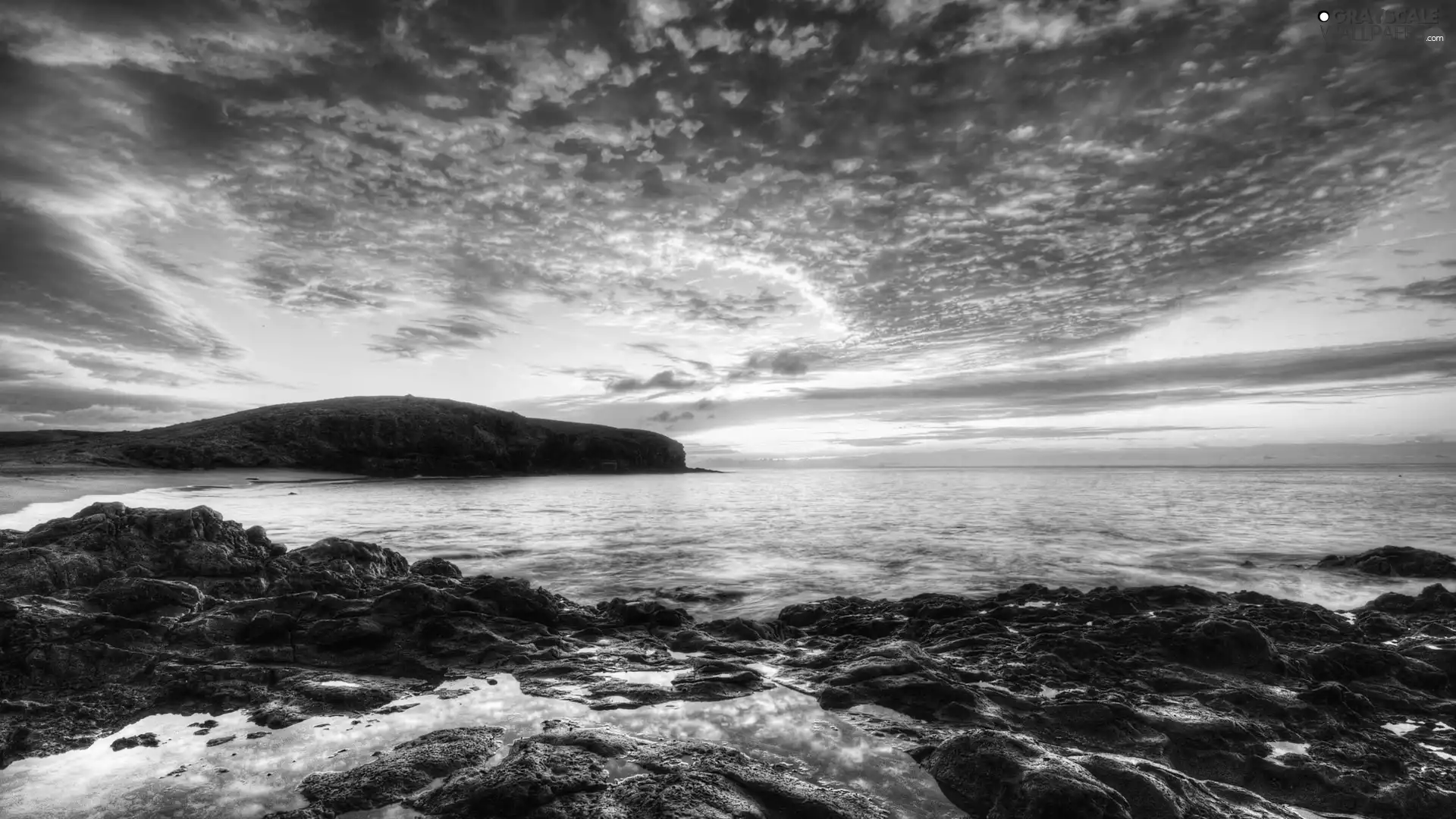 rocks, west, sun, sea