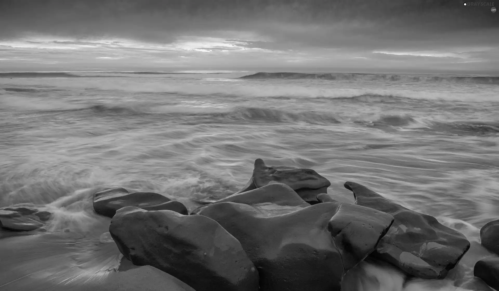 sea, east, sun, Stones