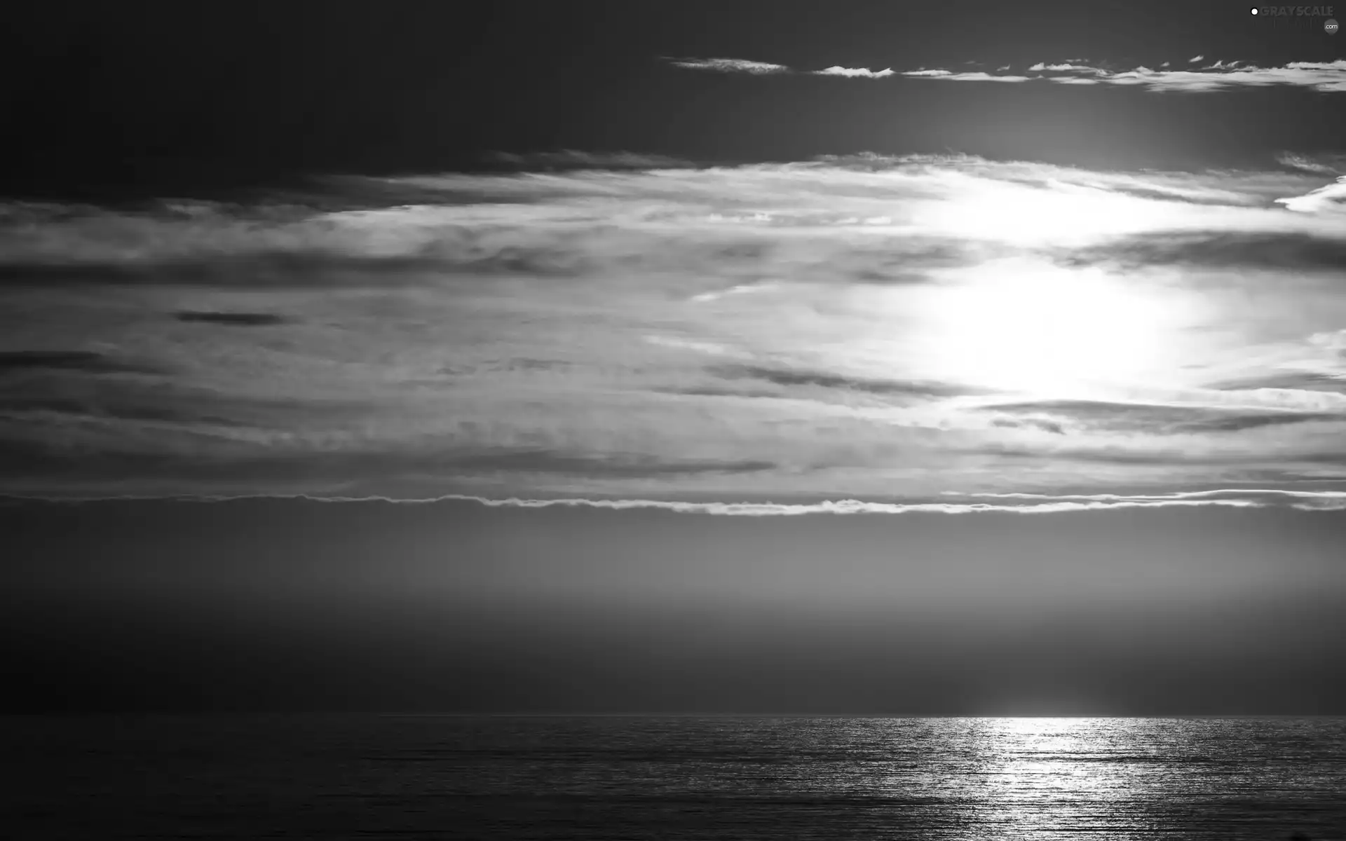 Sun, sea, clouds, Sunset, Sky