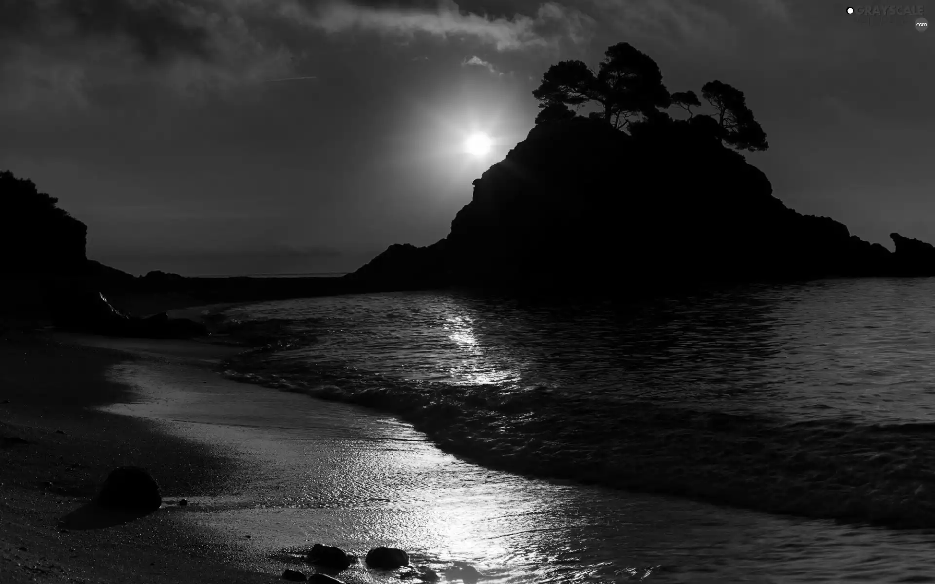 sea, west, sun, Island