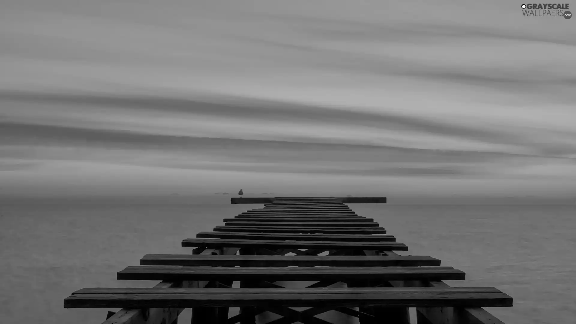 sea, west, sun, pier