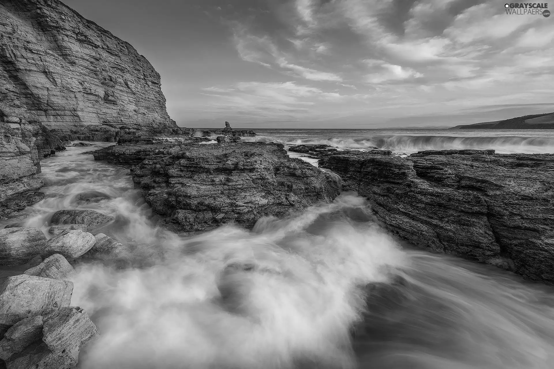 sea, west, sun, rocks