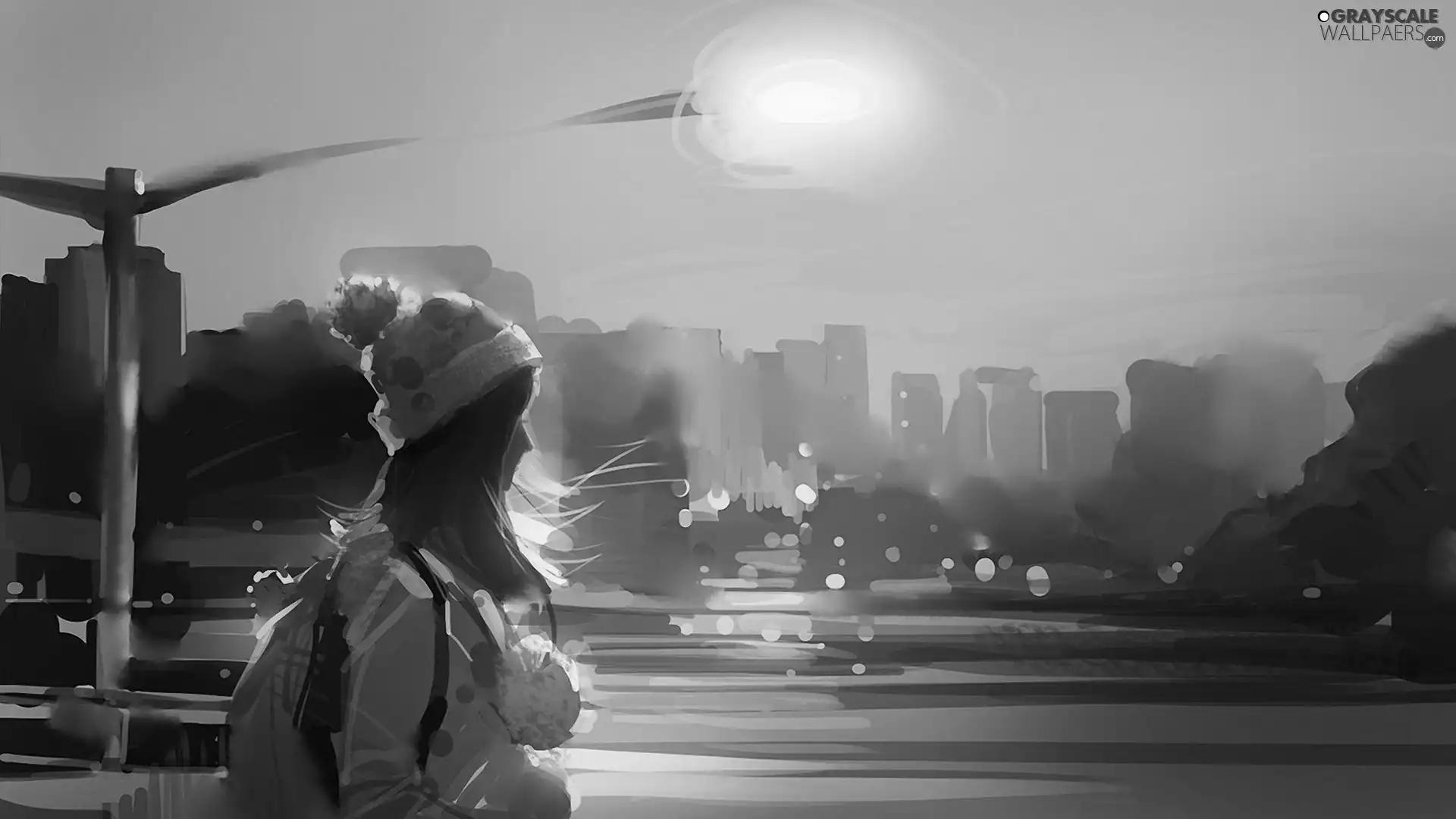 sun, girl, Street