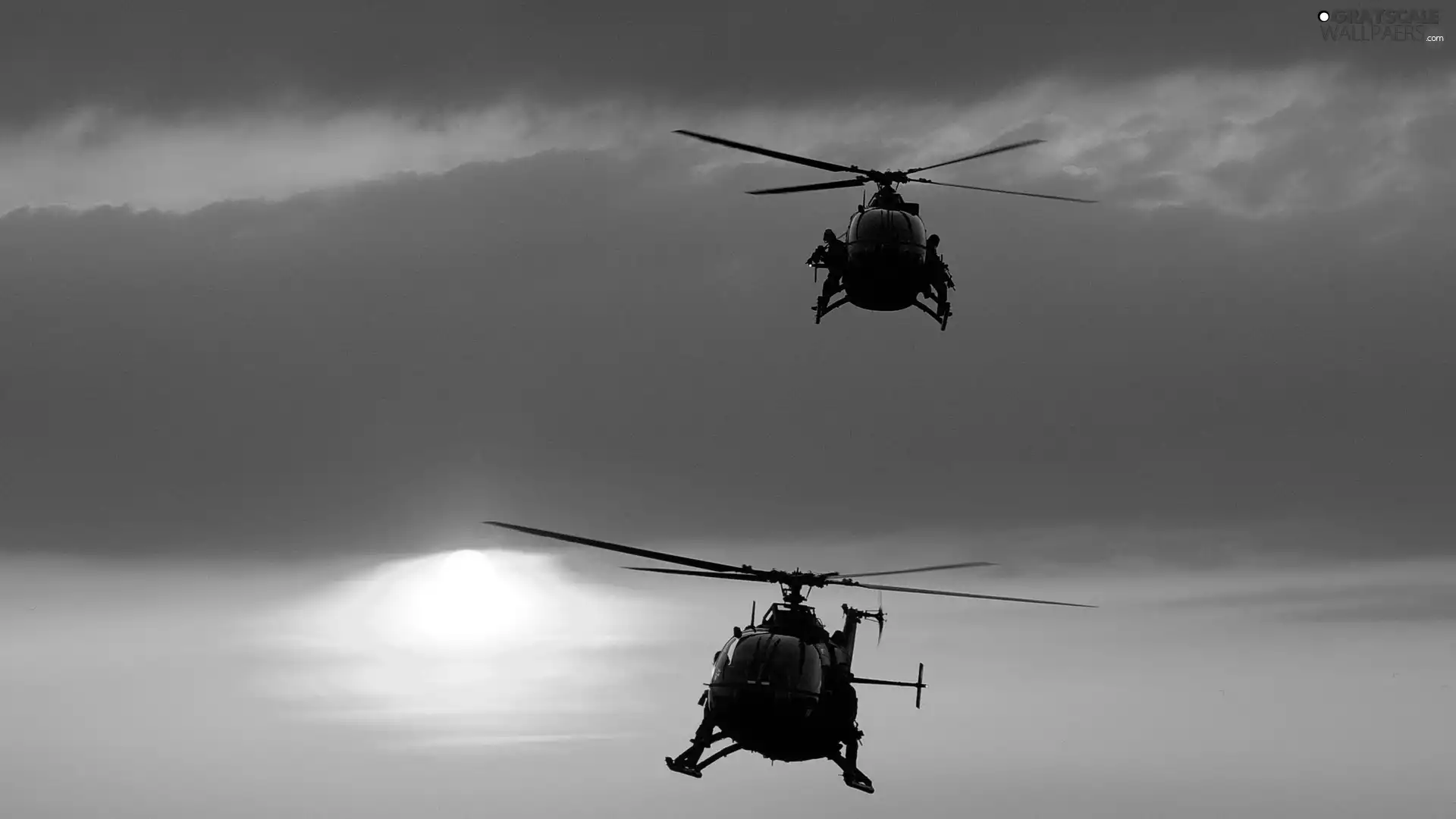 sun, helicopters, west