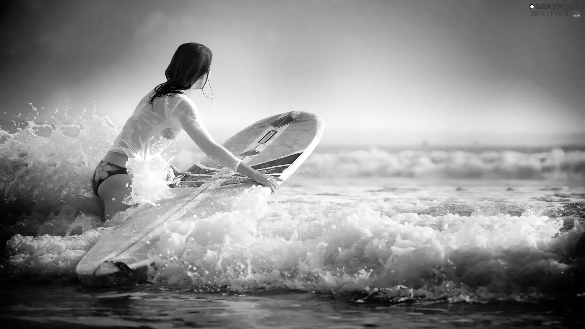 Women, Waves, Surfing, sea