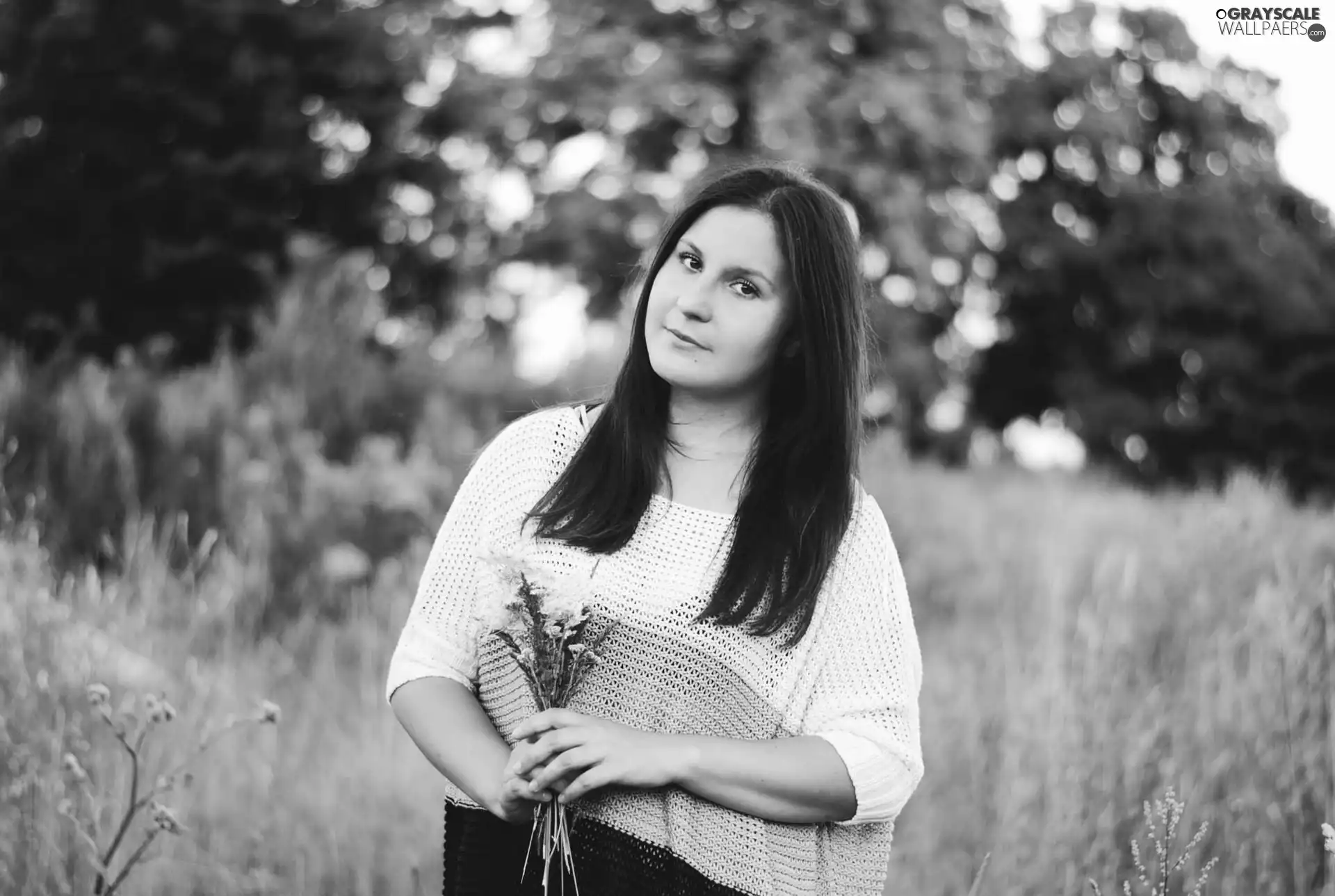 Women, Hair, sweater, dark