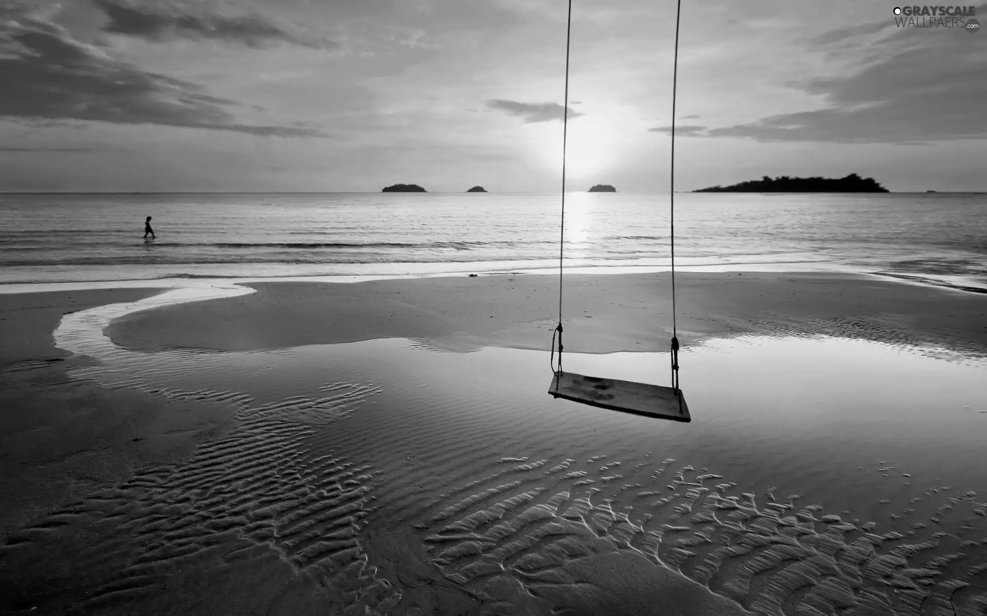 sea, Sky, Swing, Sand