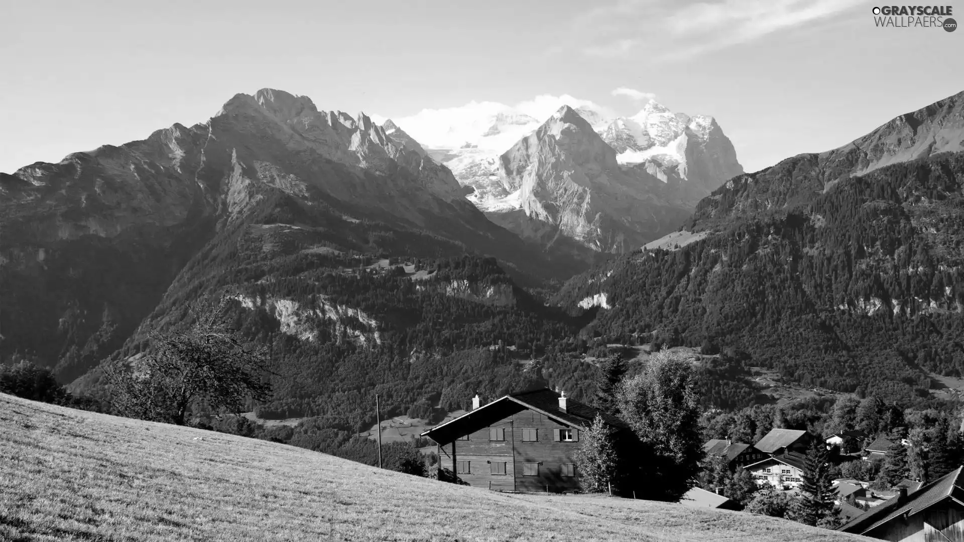 Switzerland, Houses, Mountains