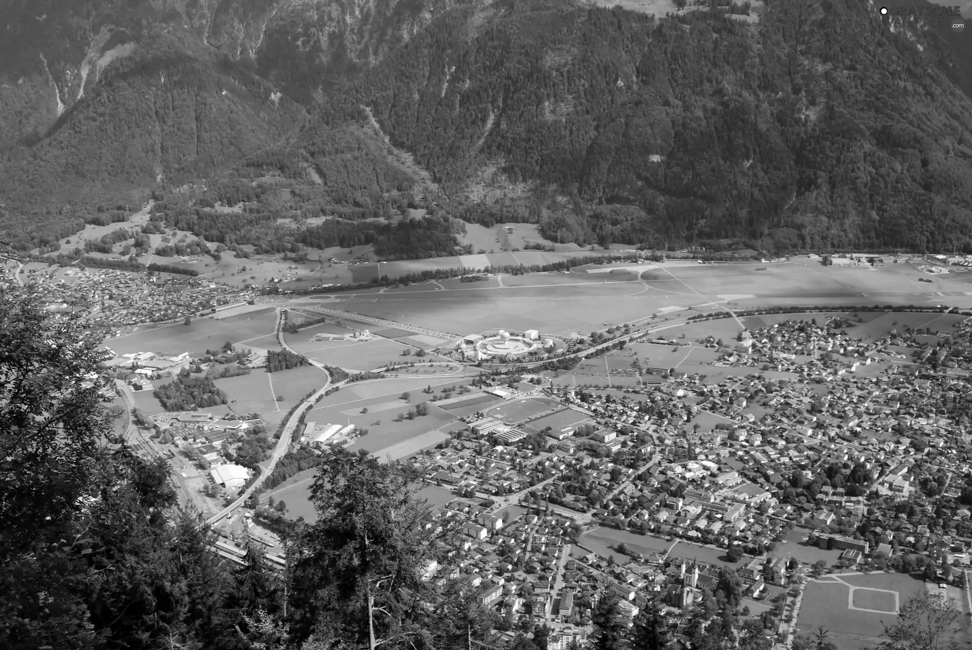 panorama, Interlaken, Switzerland, town