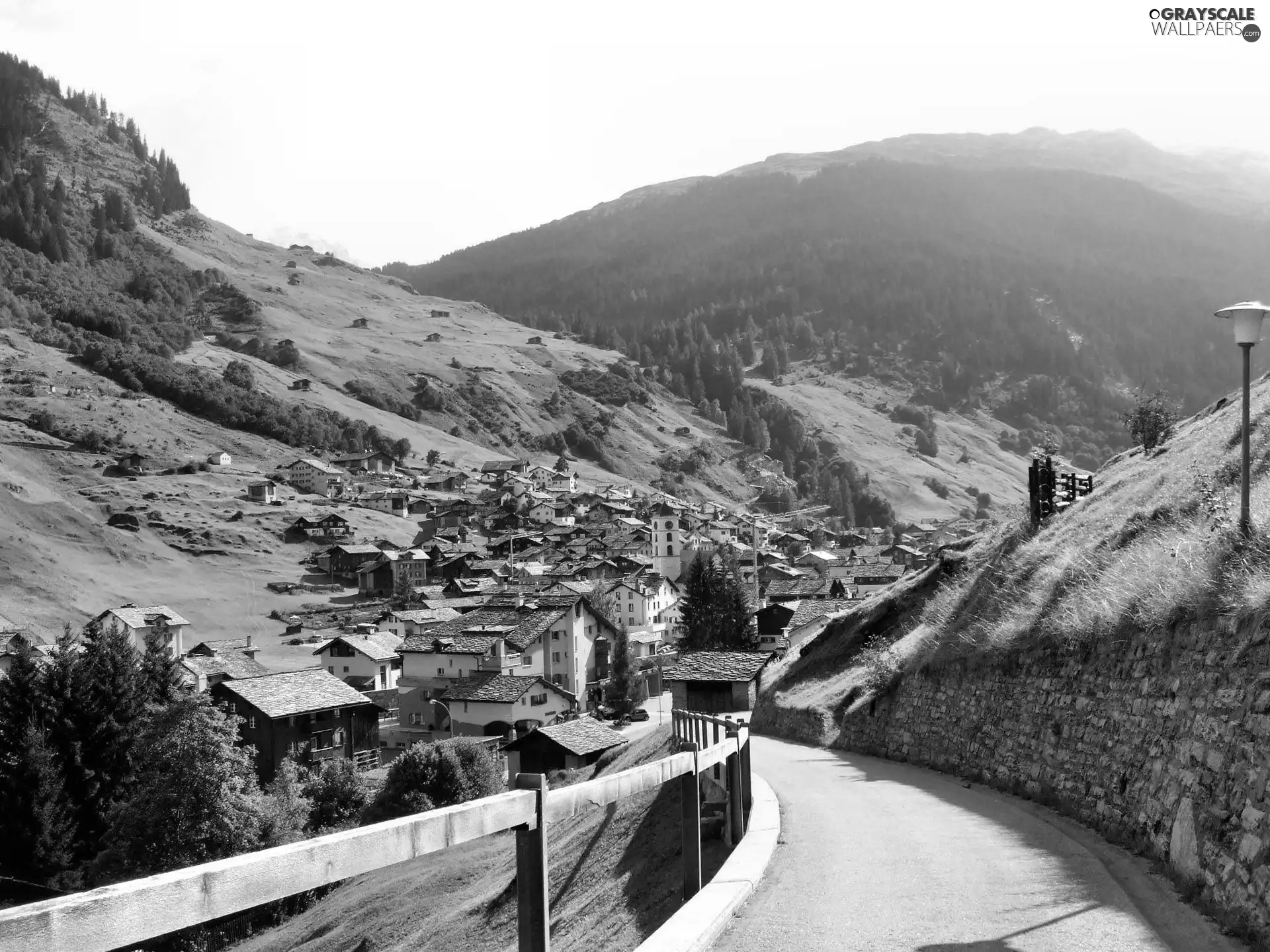 Way, Town, Switzerland, Mountains