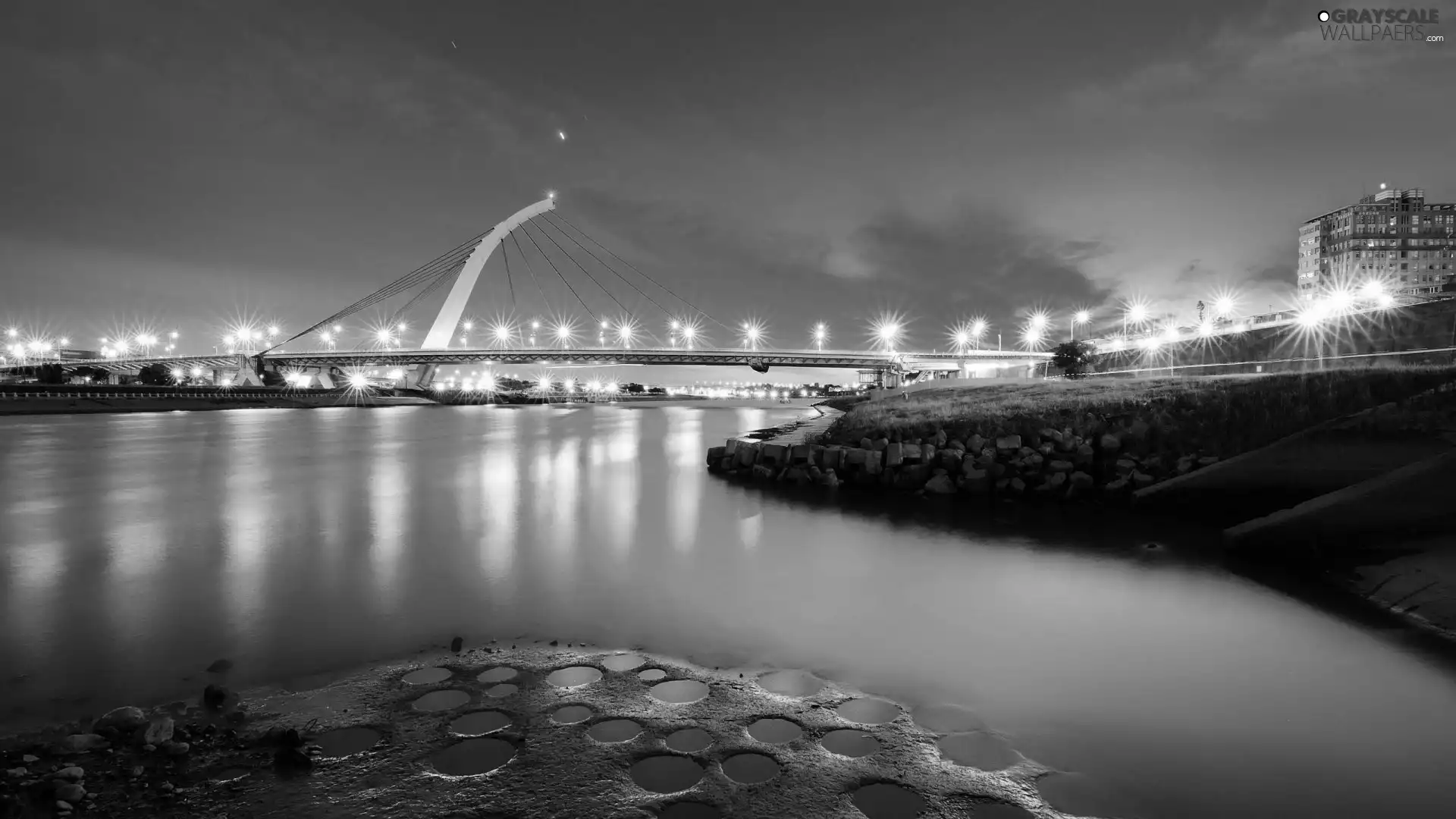 Floodlit, Taipei, Taiwan, bridge