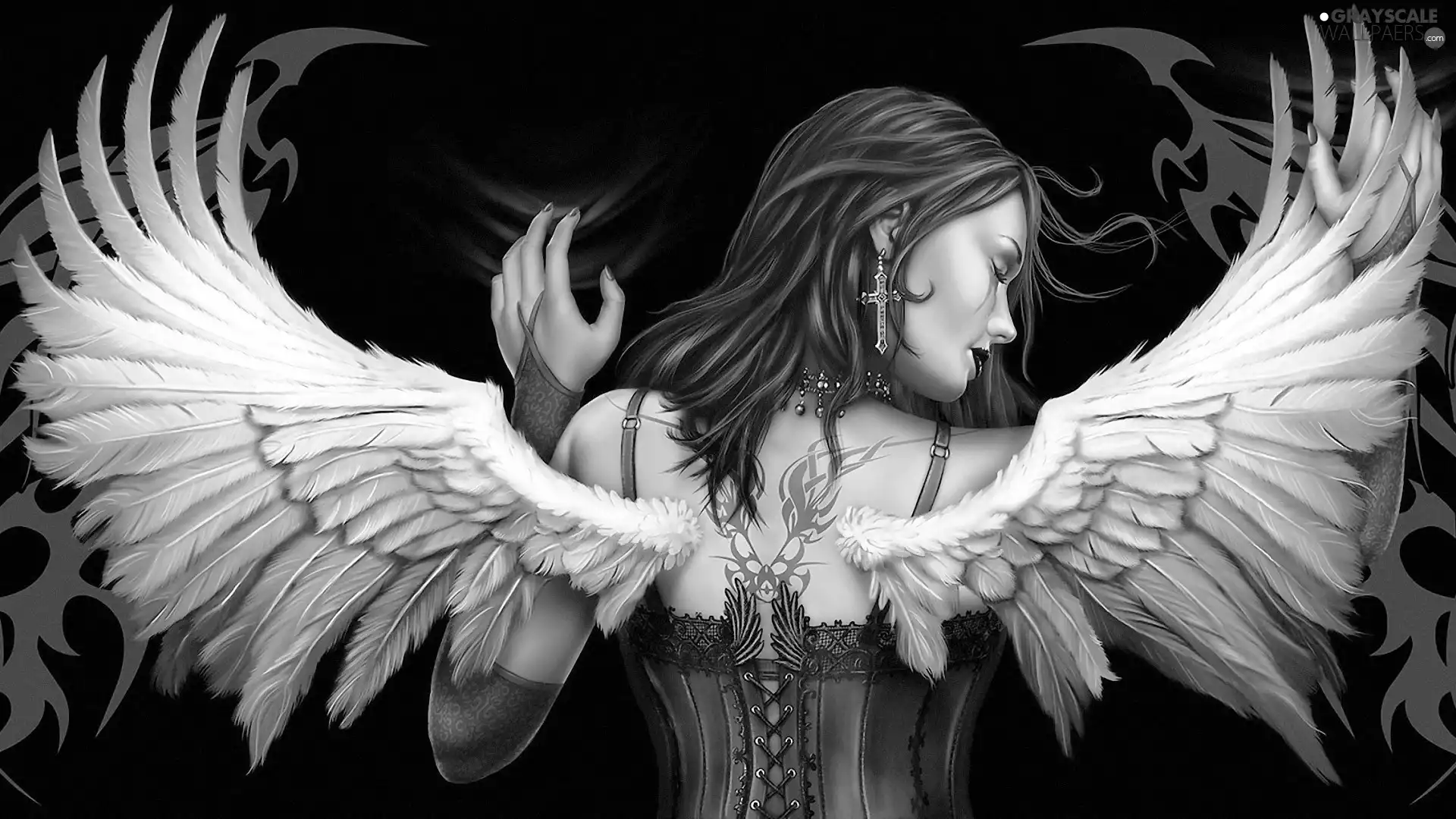 tattoos, girl, angel