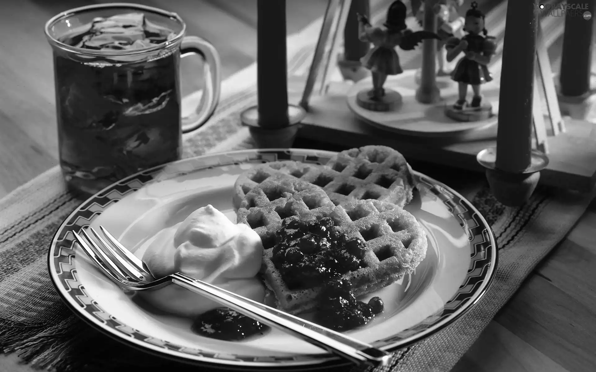 waffles, frozen, tea, Jam