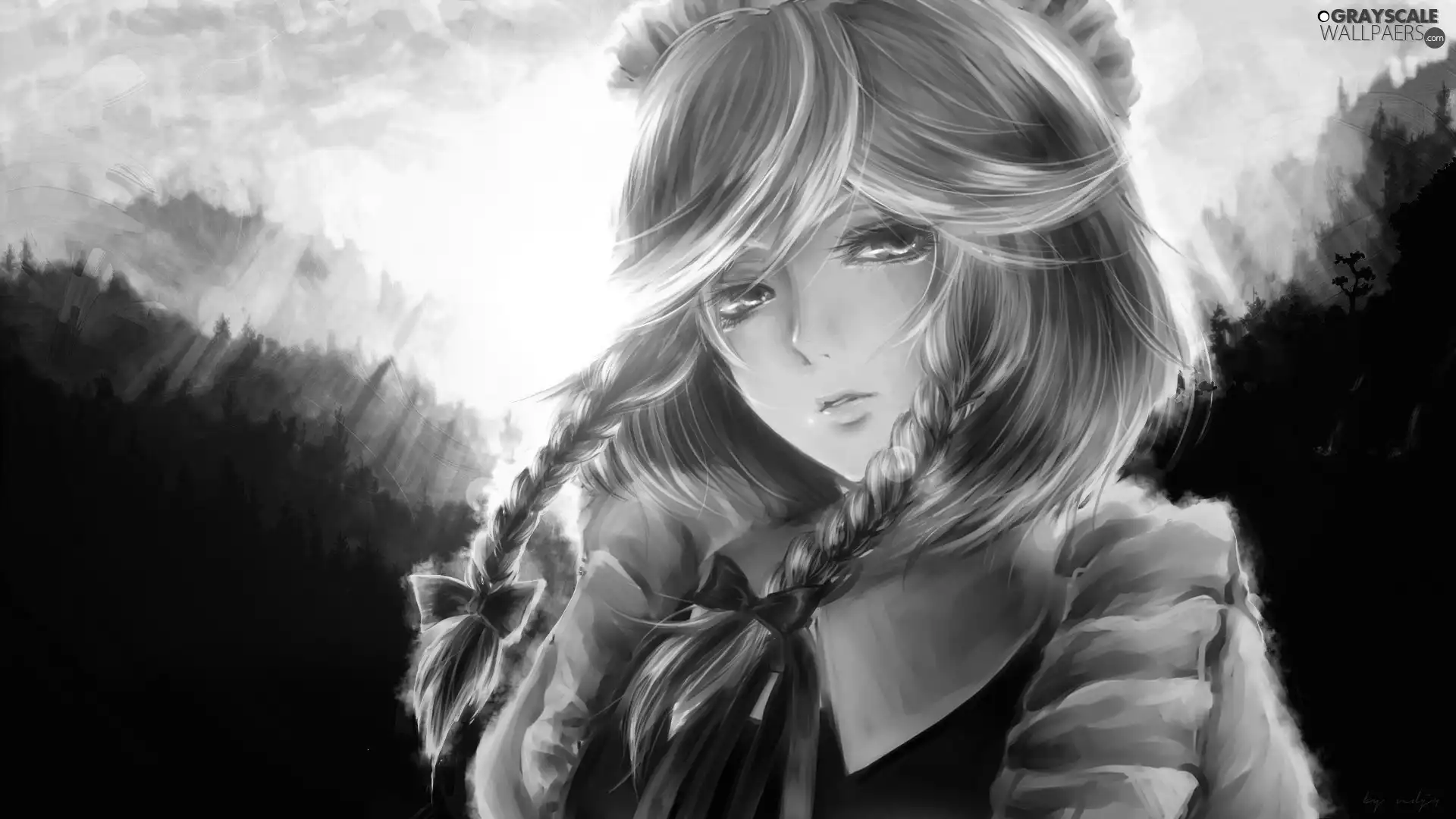 tears, girl, pigtail