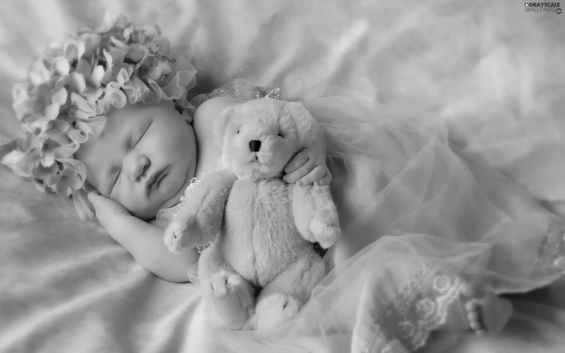 small, holder, teddy bear, girl