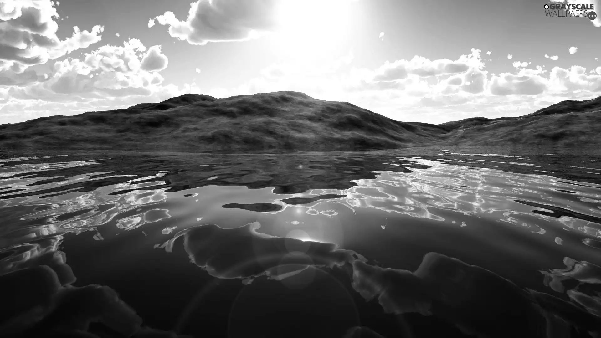 clouds, lake, The Hills