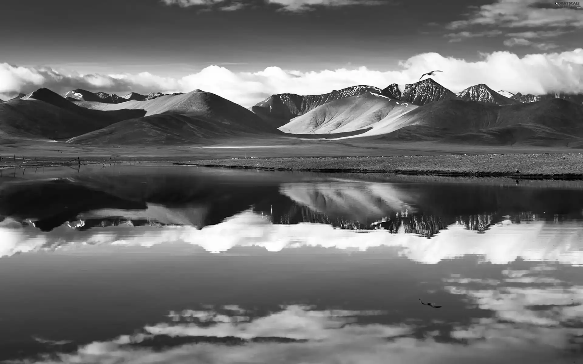 reflection, lake, The Hills