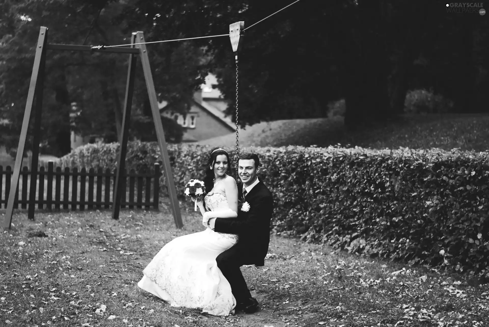 Love things, Swing, a man, wedding, Women