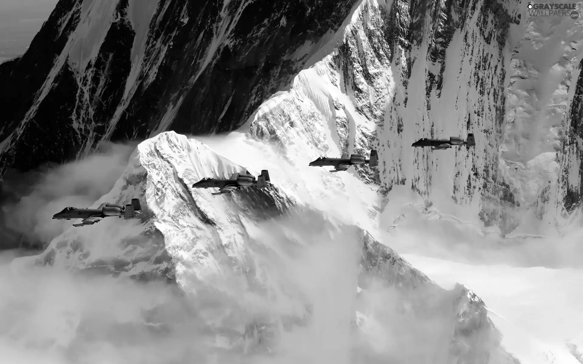 Planes, winter, Thunderbolt A-10, Mountains