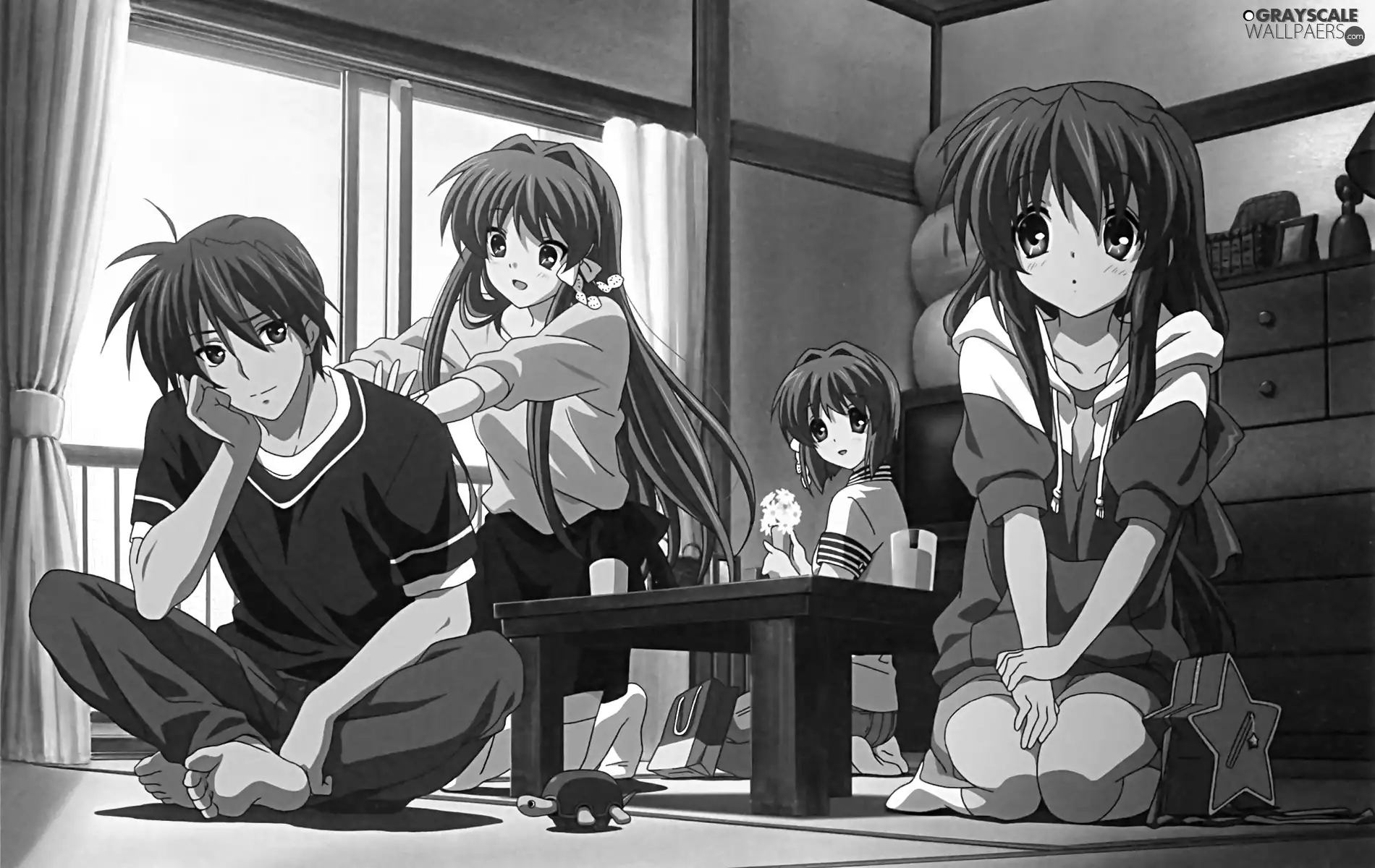 Okazaki, Anime, Ryou Fujibayashi, Tomoya, Clannad, Fuko Ibuki, Kyou Fujibayashi
