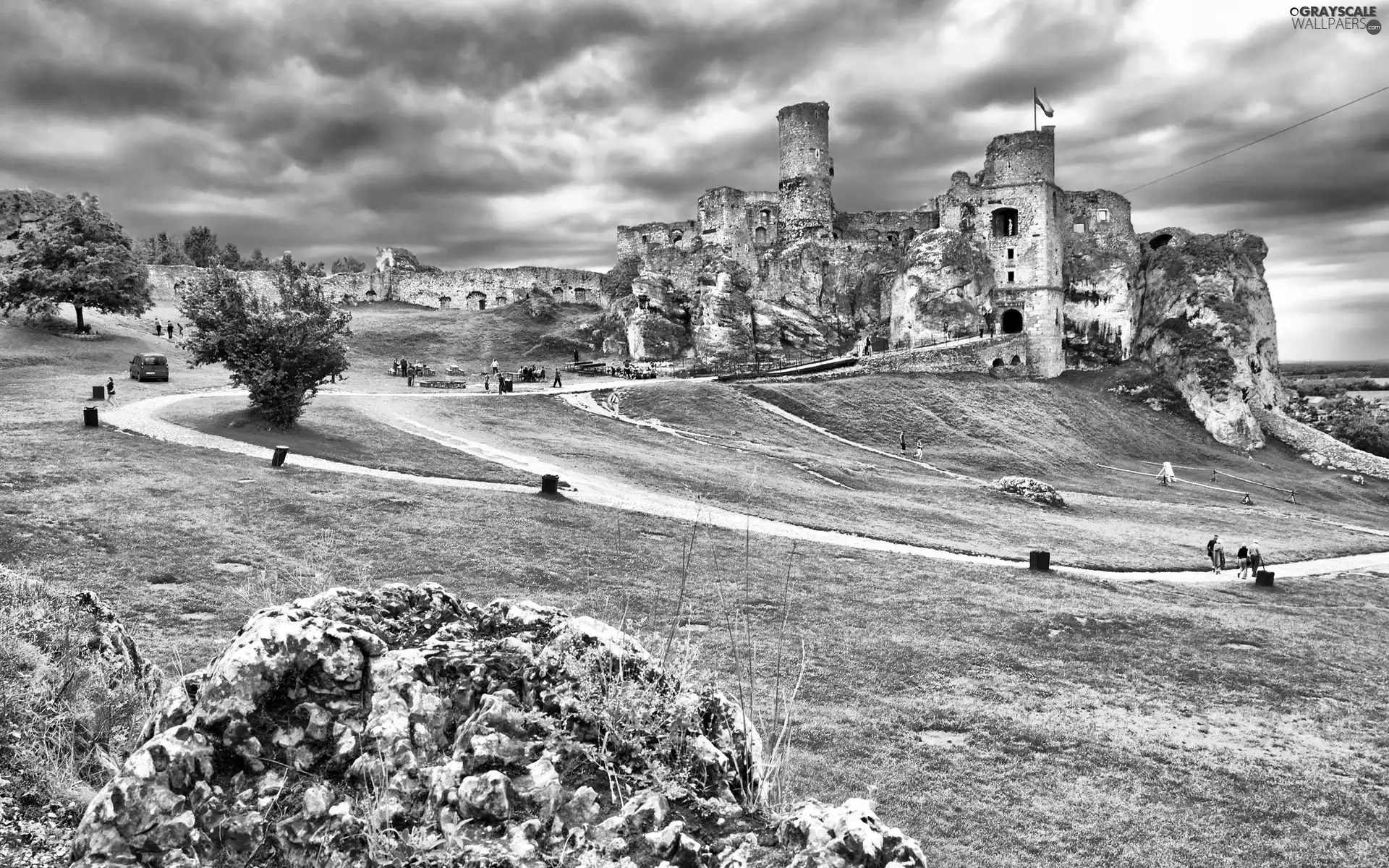 Tourists, Castle, Path