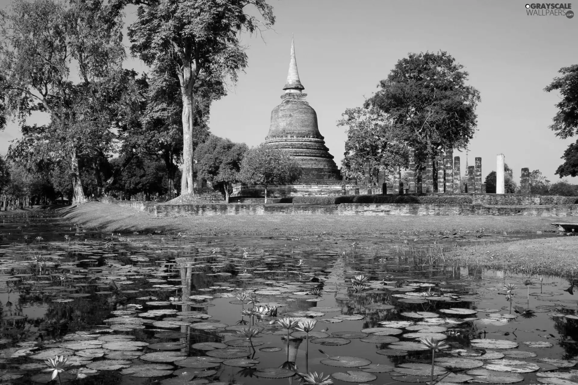 Thailand, Flowers, tower, lake