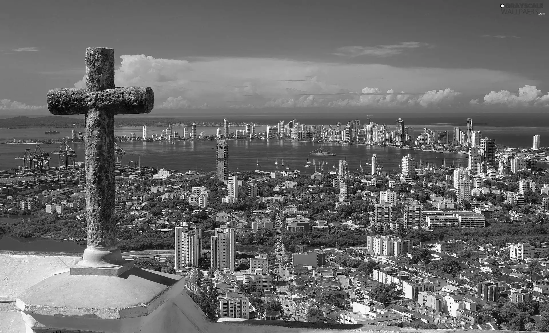 Cartagena, panorama, town, Colombia