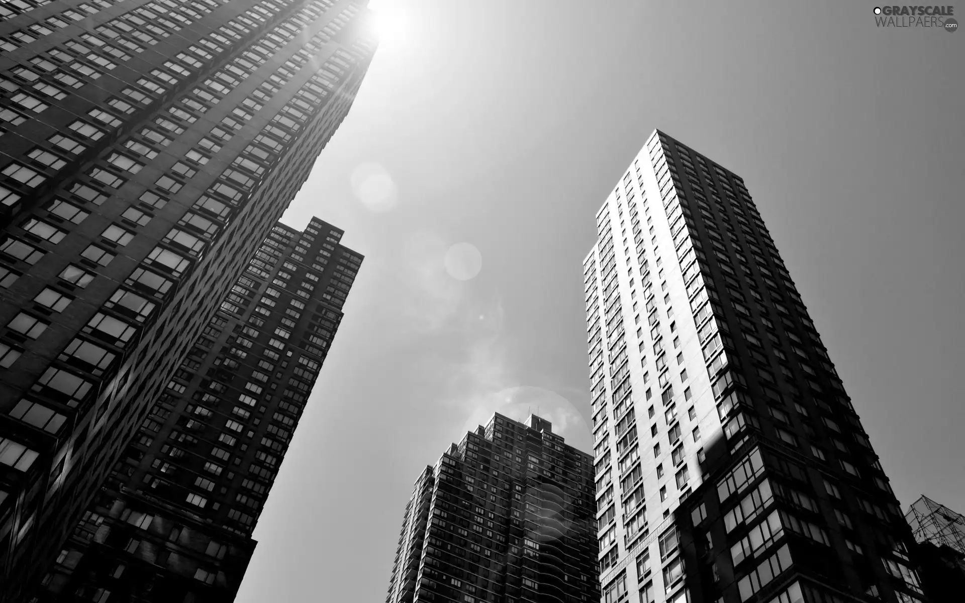 Town, skyscrapers, clouds