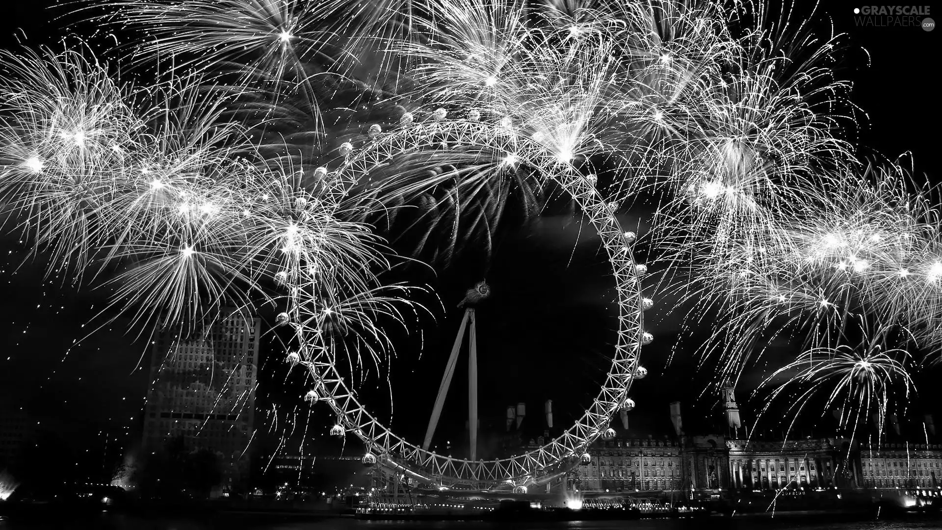 Clock, night, Illuminated, New Year